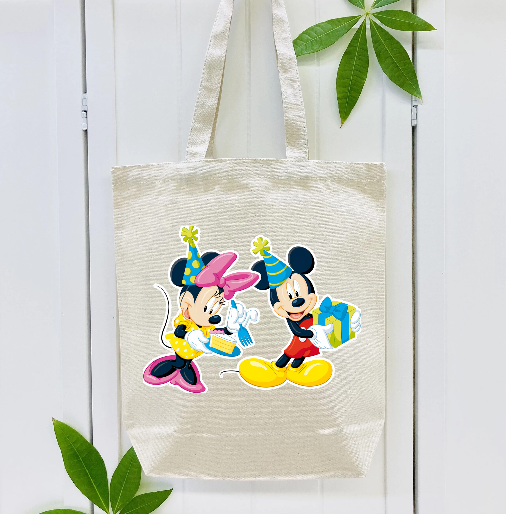 ミッキーマウス Mickey Mouse 縦型キャンバス生地手提げバッグ　トートバッグ