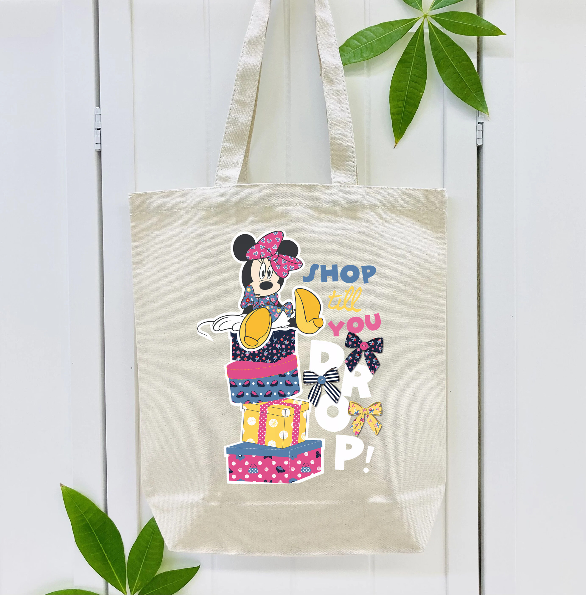 ミッキーマウス Mickey Mouse 縦型キャンバス生地手提げバッグ　トートバッグ