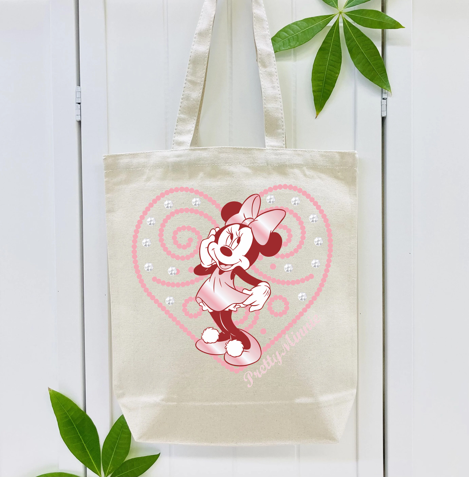 ミッキーマウス Mickey Mouse 縦型キャンバス生地手提げバッグ　トートバッグ