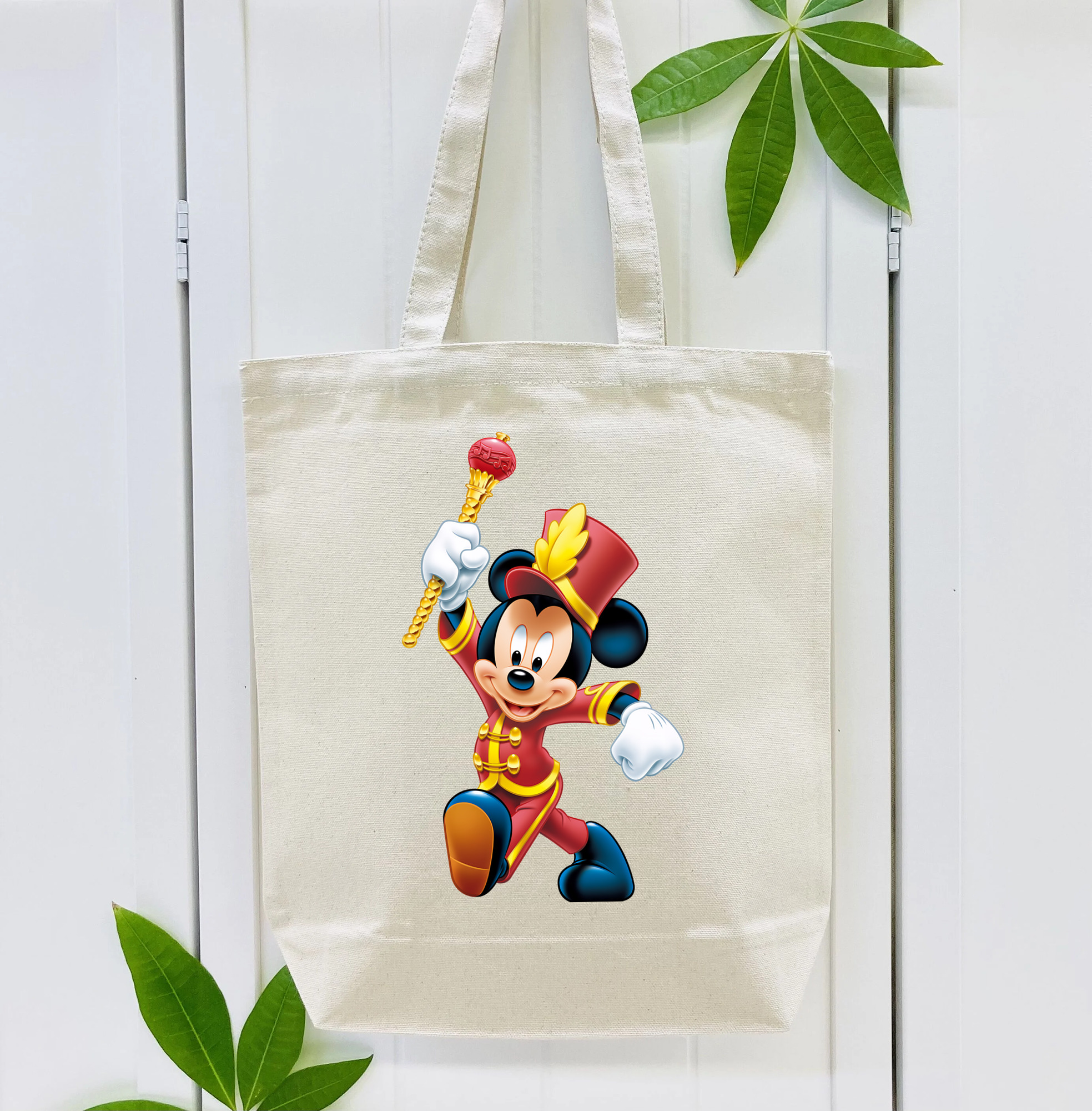 ミッキーマウス Mickey Mouse 縦型キャンバス生地手提げバッグ　トートバッグ