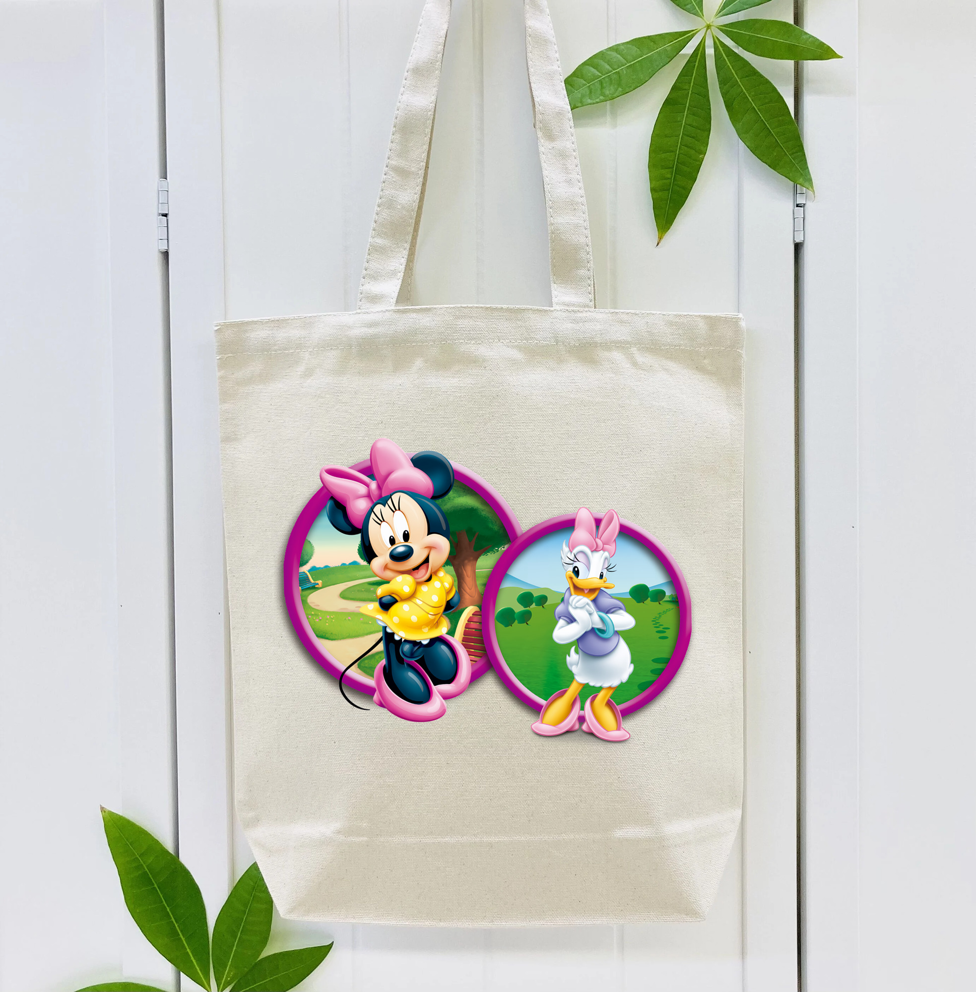 ミッキーマウス Mickey Mouse 縦型キャンバス生地手提げバッグ　トートバッグ