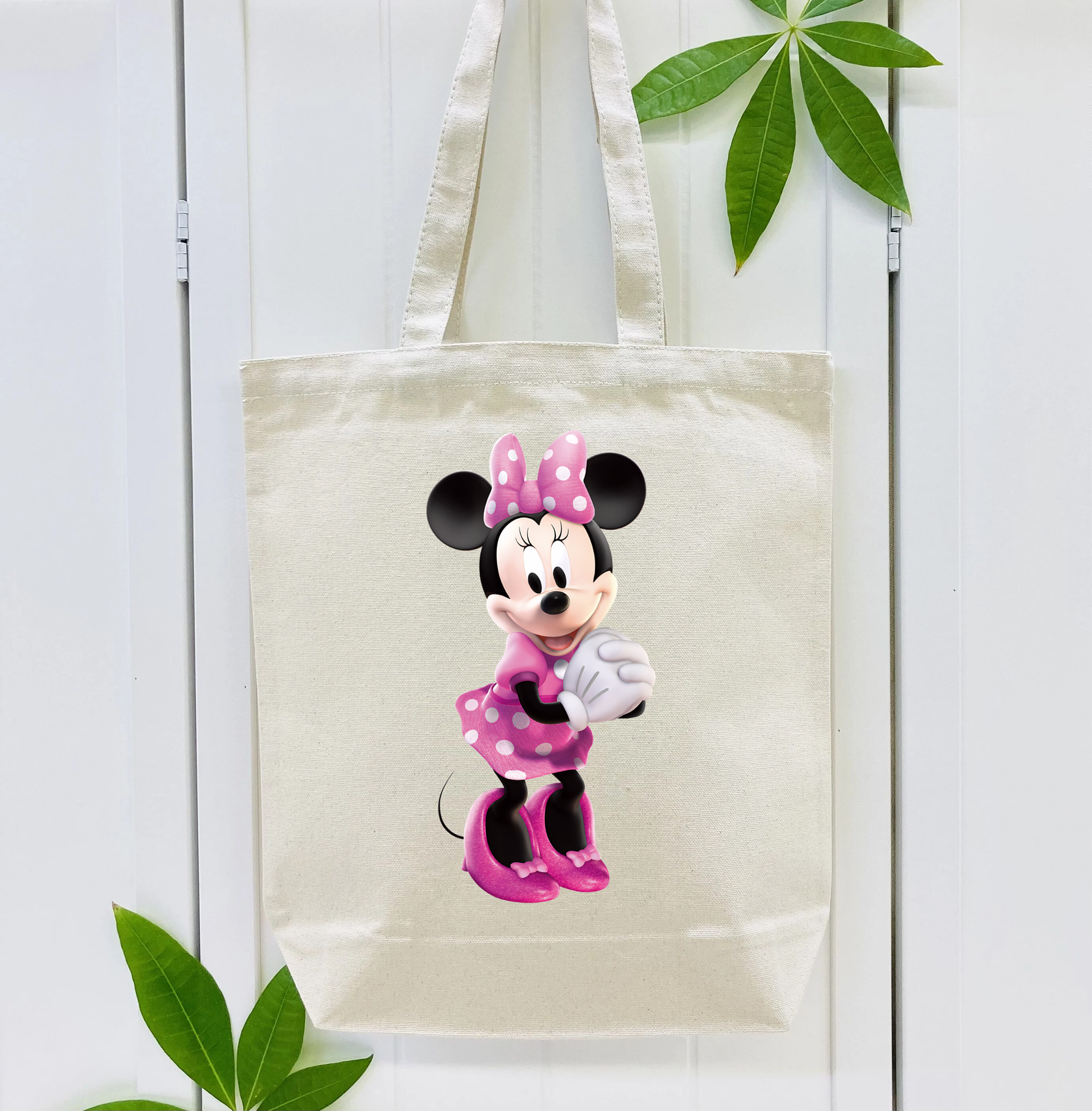 ミッキーマウス Mickey Mouse 縦型キャンバス生地手提げバッグ　トートバッグ