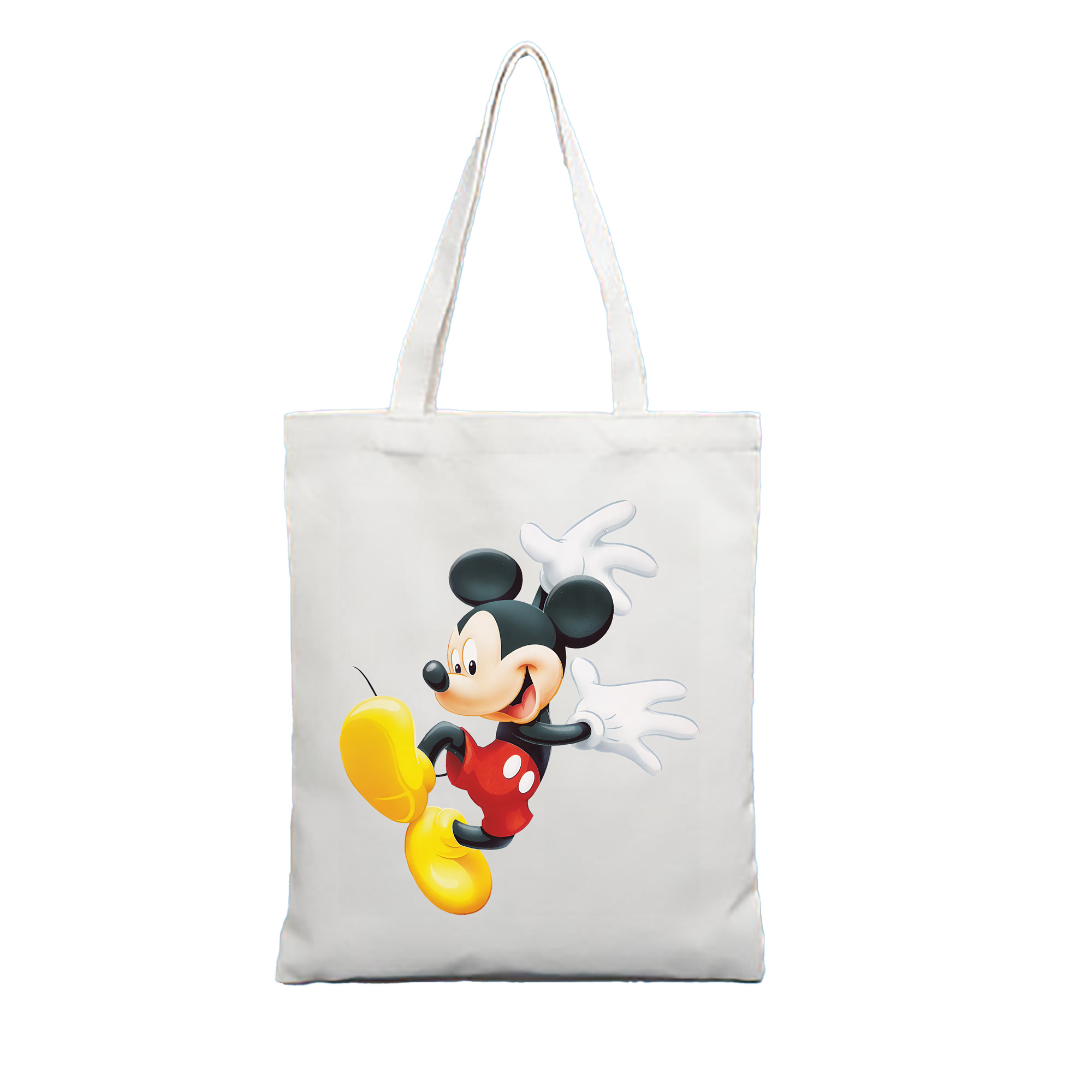 （画像用） ミッキーマウス Mickey Mouse 縦型キャンバス生地手提げバッグ　トートバッグ