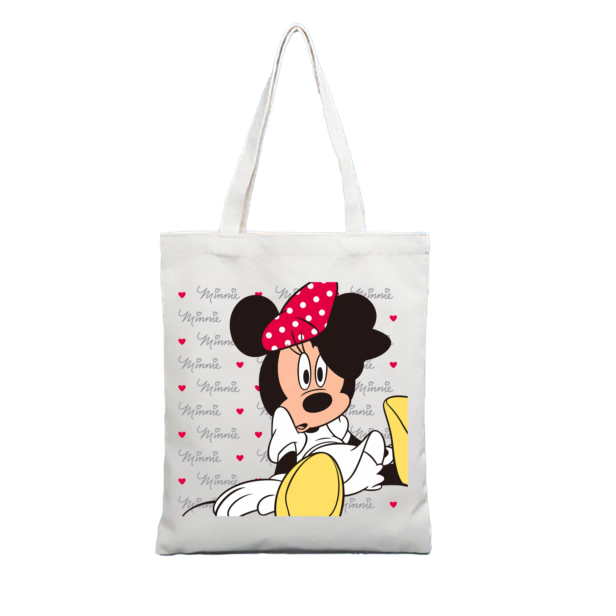 （画像用） ミッキーマウス Mickey Mouse 縦型キャンバス生地手提げバッグ　トートバッグ