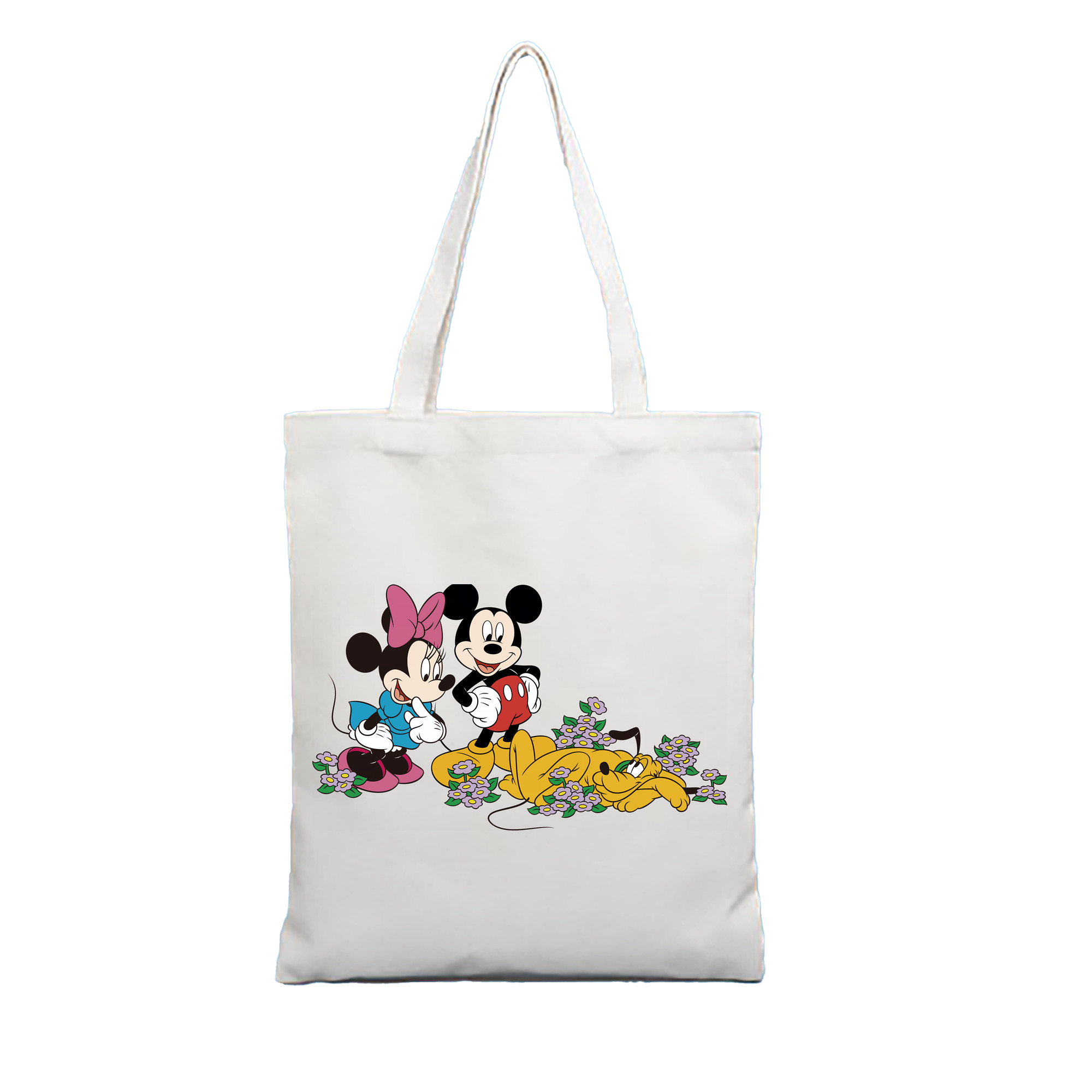 （画像用） ミッキーマウス Mickey Mouse 縦型キャンバス生地手提げバッグ　トートバッグ