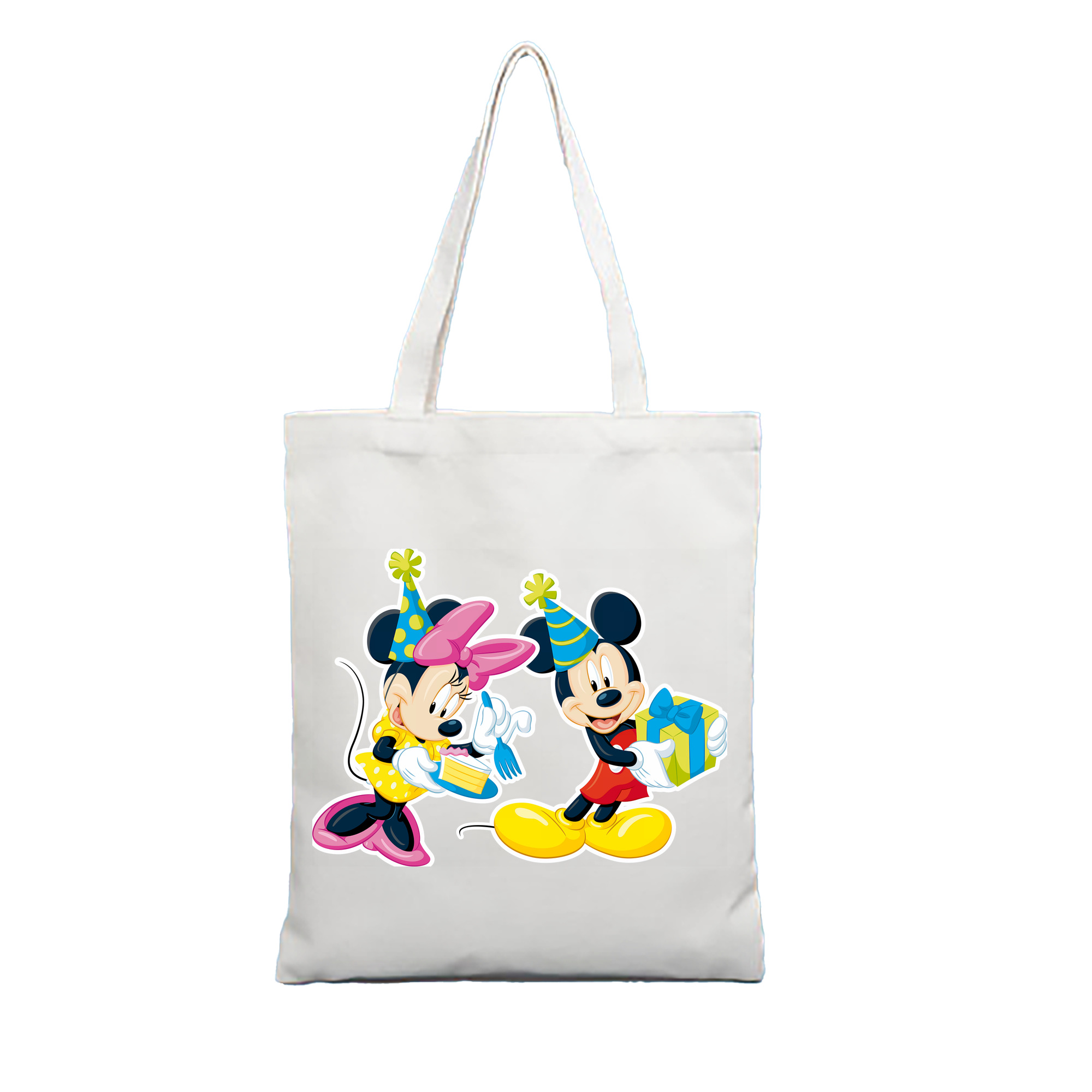 （画像用） ミッキーマウス Mickey Mouse 縦型キャンバス生地手提げバッグ　トートバッグ