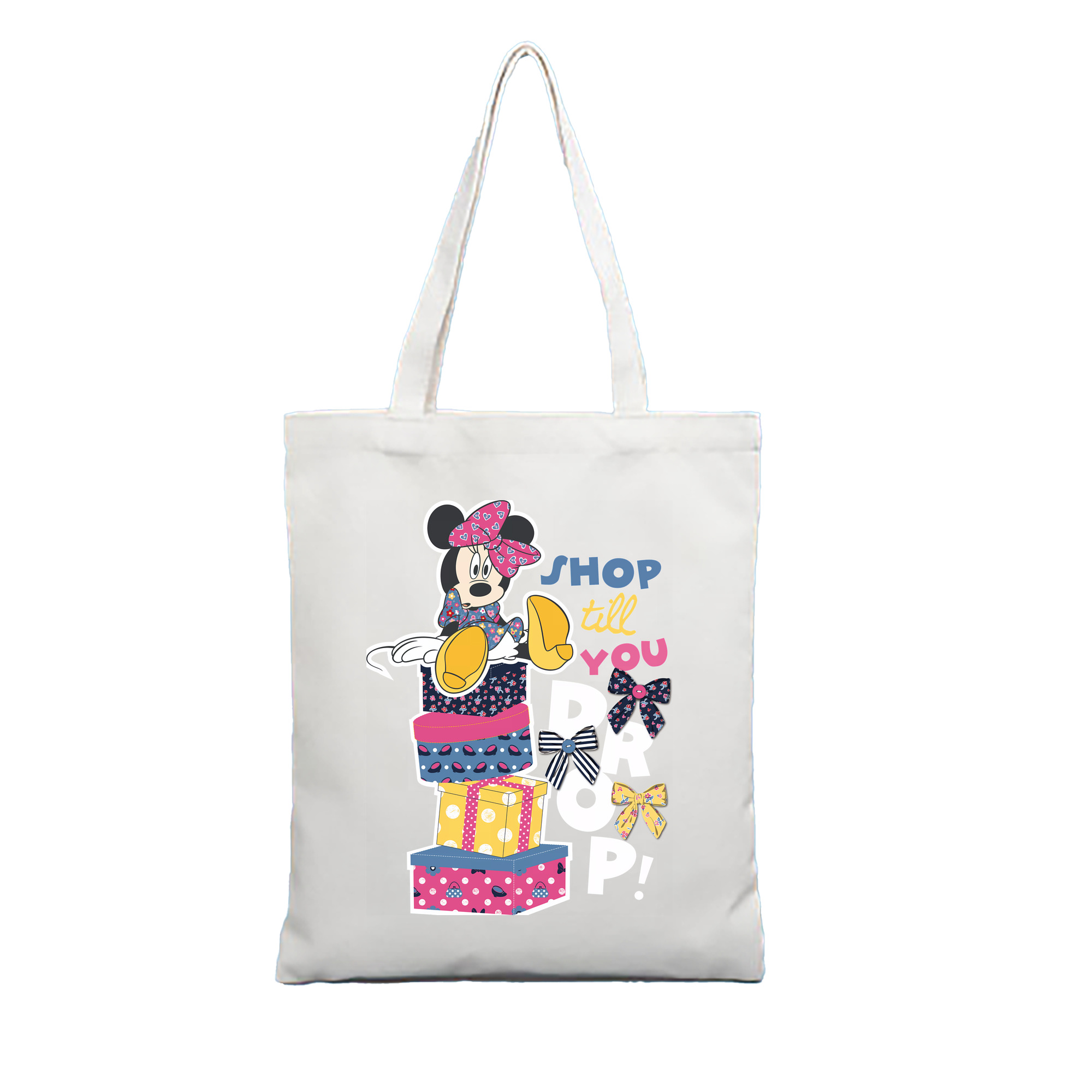（画像用） ミッキーマウス Mickey Mouse 縦型キャンバス生地手提げバッグ　トートバッグ