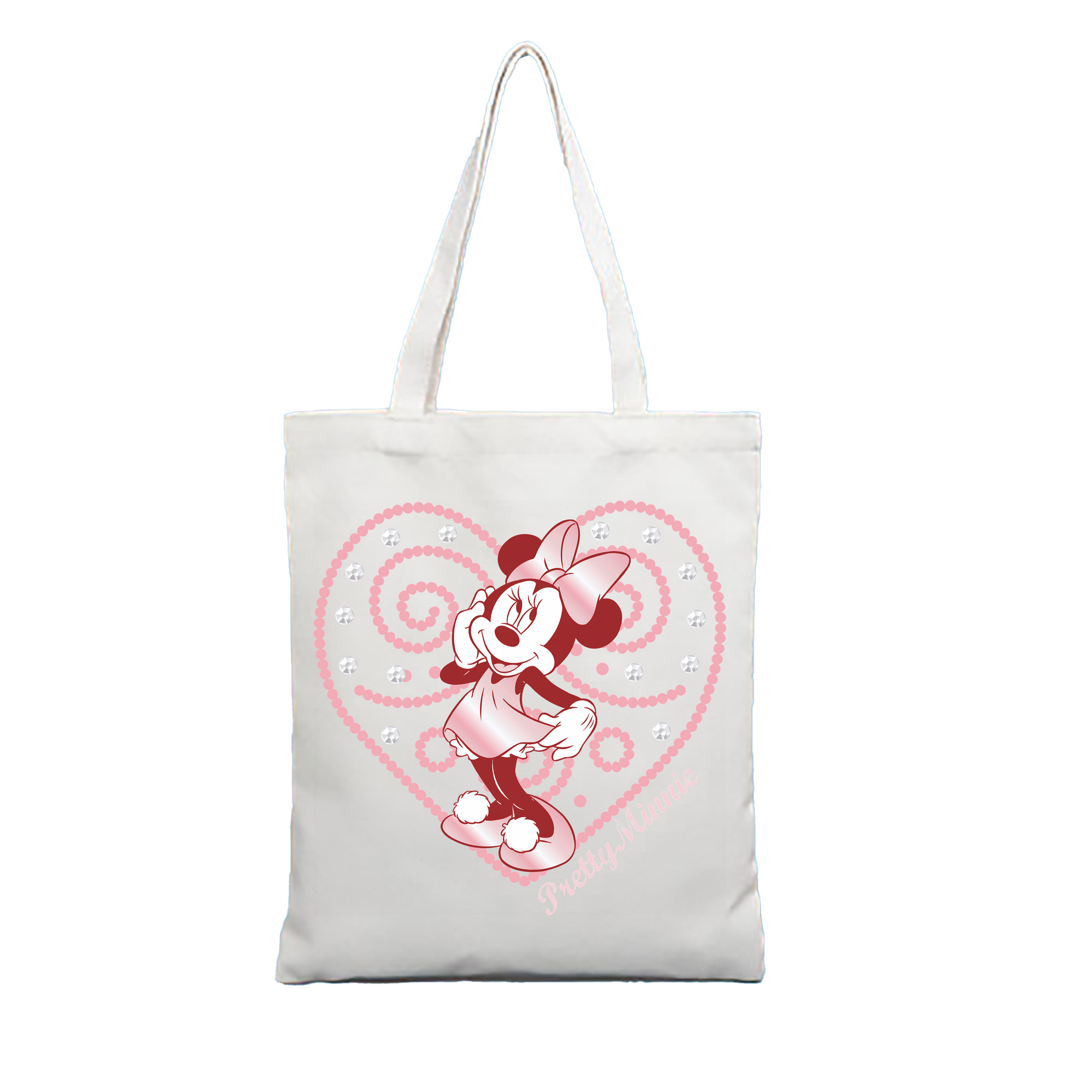 （画像用） ミッキーマウス Mickey Mouse 縦型キャンバス生地手提げバッグ　トートバッグ