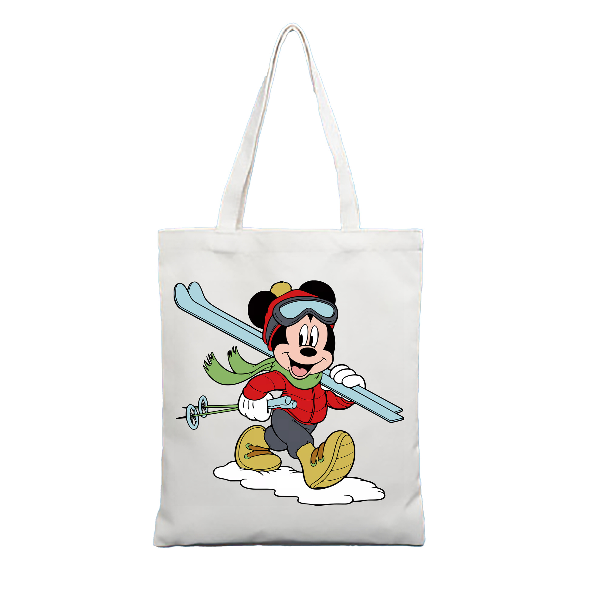 （画像用） ミッキーマウス Mickey Mouse 縦型キャンバス生地手提げバッグ　トートバッグ