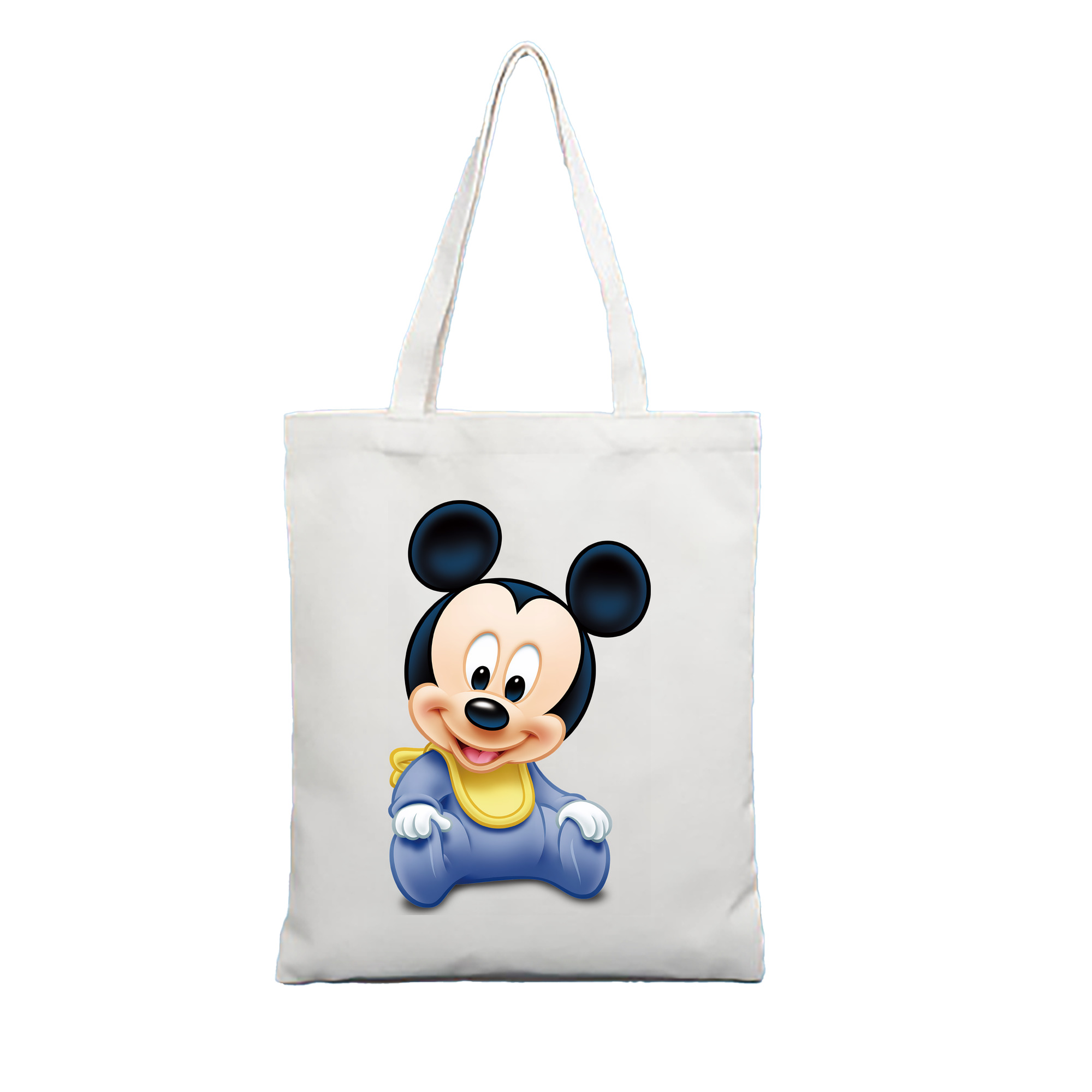 （画像用） ミッキーマウス Mickey Mouse 縦型キャンバス生地手提げバッグ　トートバッグ