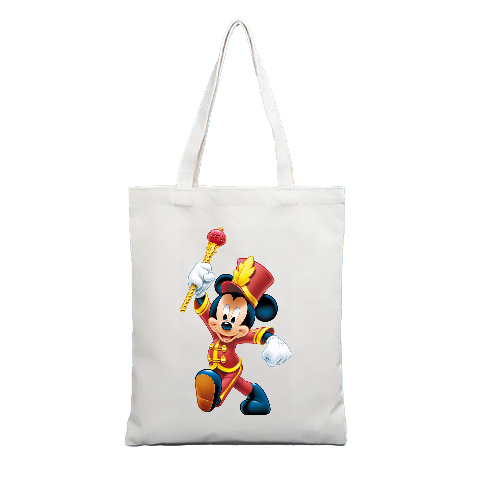 （画像用） ミッキーマウス Mickey Mouse 縦型キャンバス生地手提げバッグ　トートバッグ