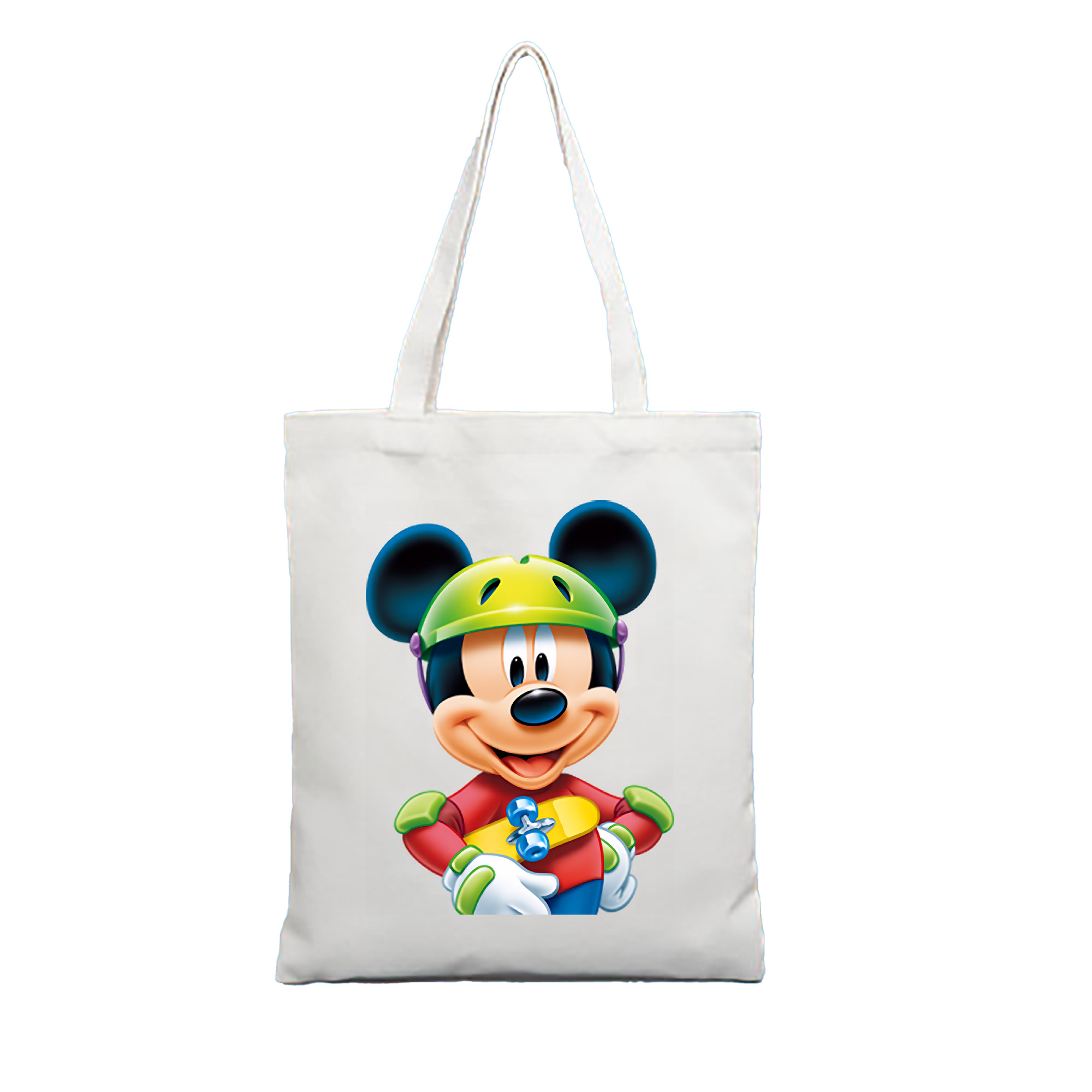 （画像用） ミッキーマウス Mickey Mouse 縦型キャンバス生地手提げバッグ　トートバッグ