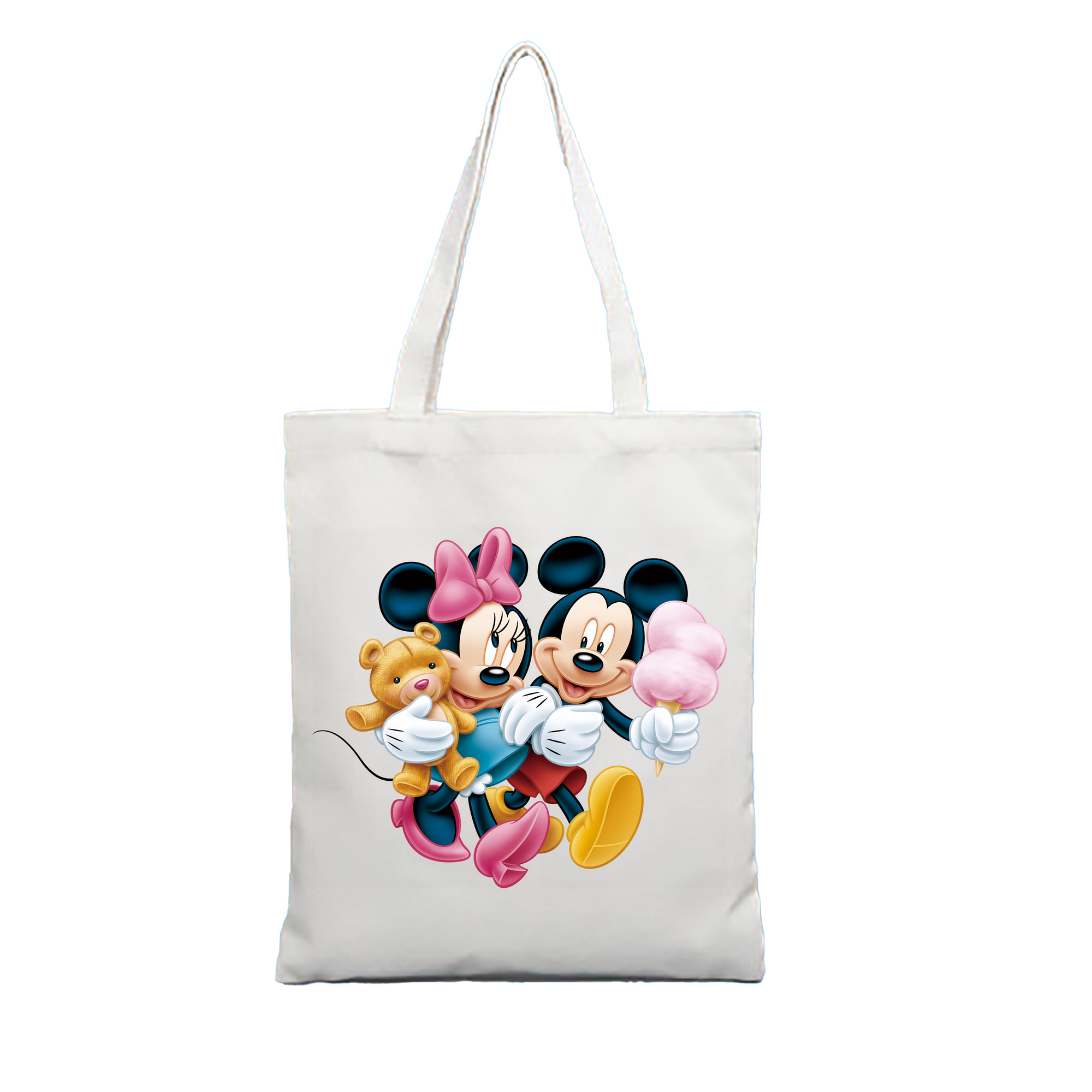 （画像用） ミッキーマウス Mickey Mouse 縦型キャンバス生地手提げバッグ　トートバッグ