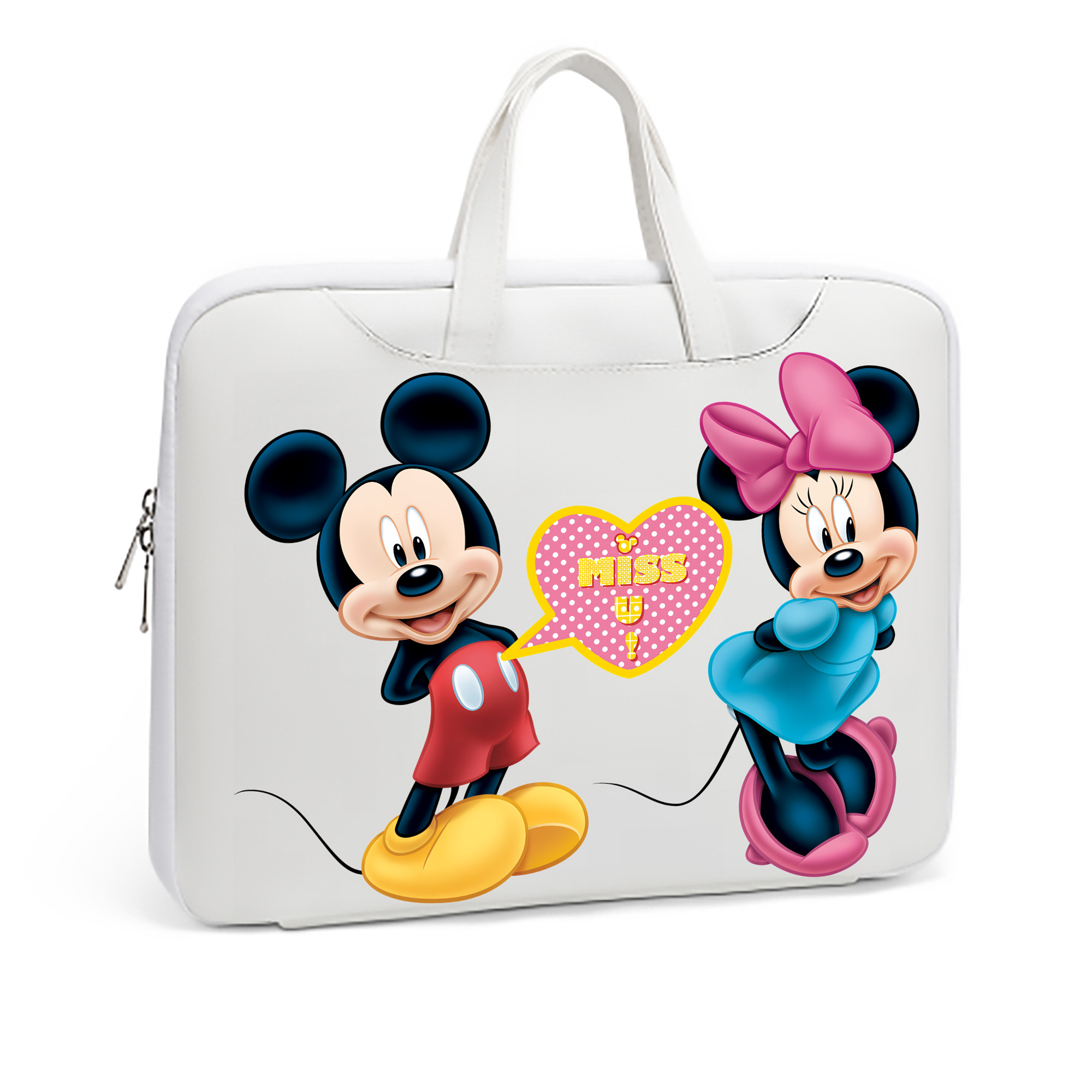 ミッキーマウス Mickey Mouse レザーラップトップバッグ　ノートパソコンケース