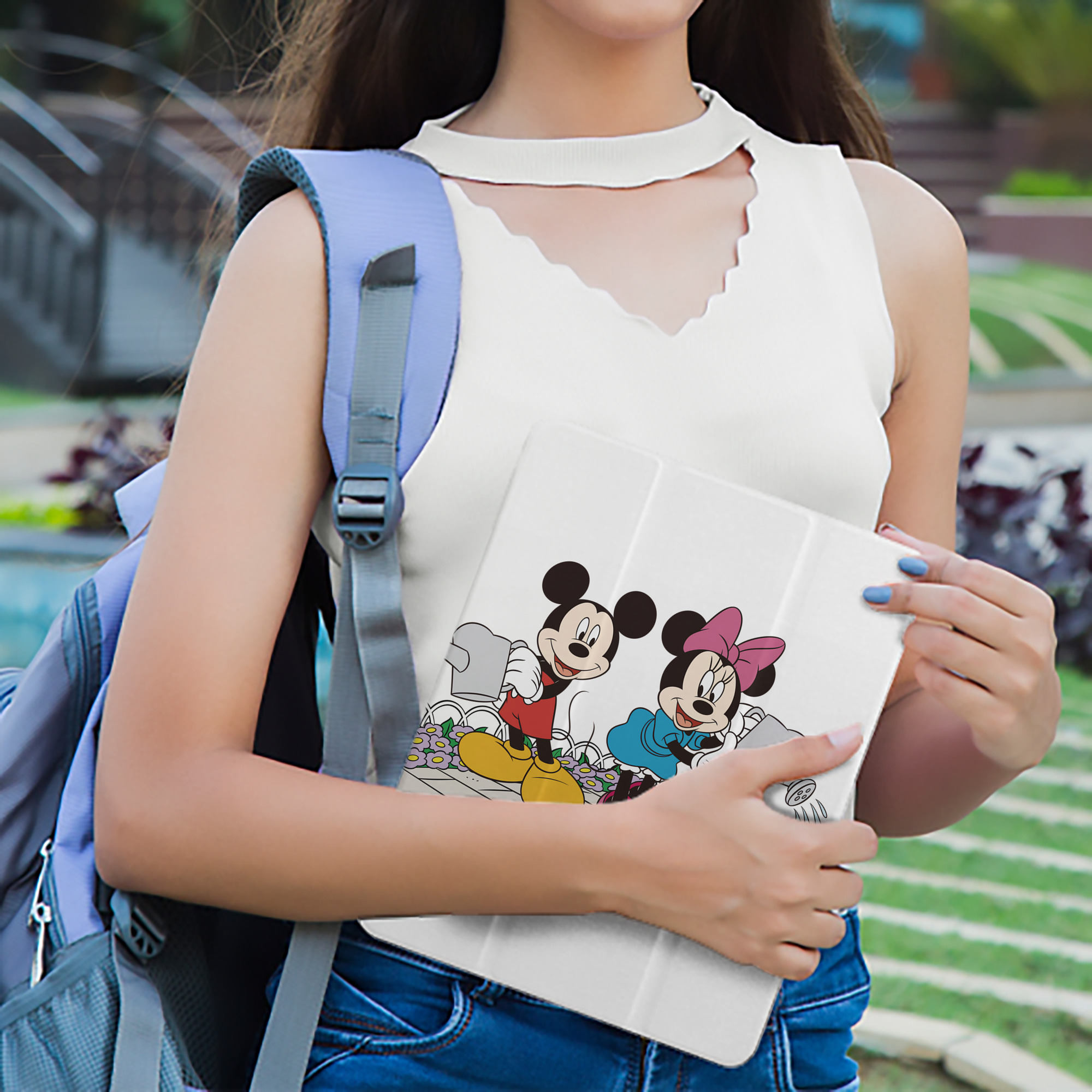 ミッキーマウス Mickey Mouse IPad ケース ペン収納付き 三つ折りスタンド PUレザー×シリコン 対応機種9.5/10.5/10.9インチ