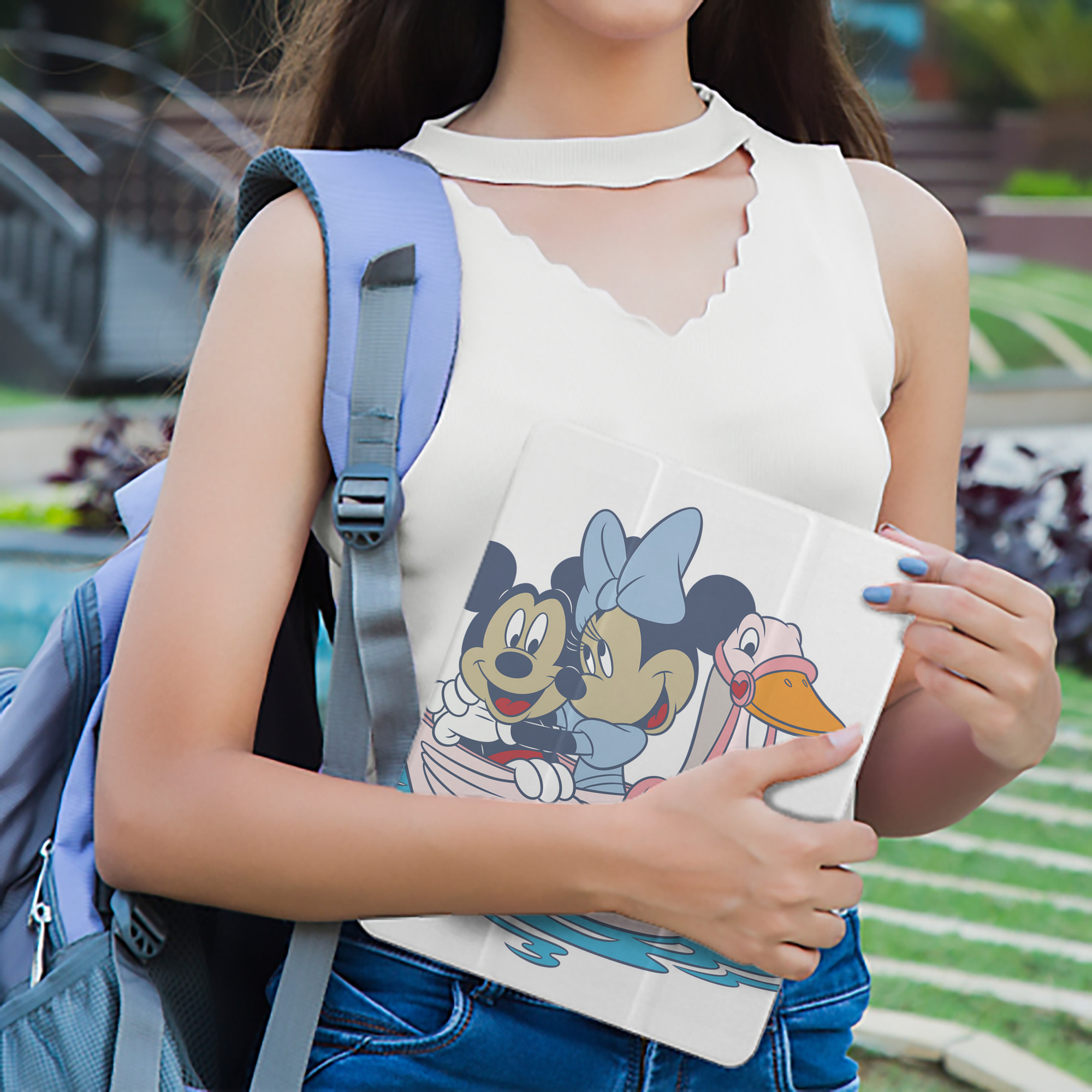 ミッキーマウス Mickey Mouse IPad ケース ペン収納付き 三つ折りスタンド PUレザー×シリコン 対応機種9.5/10.5/10.9インチ