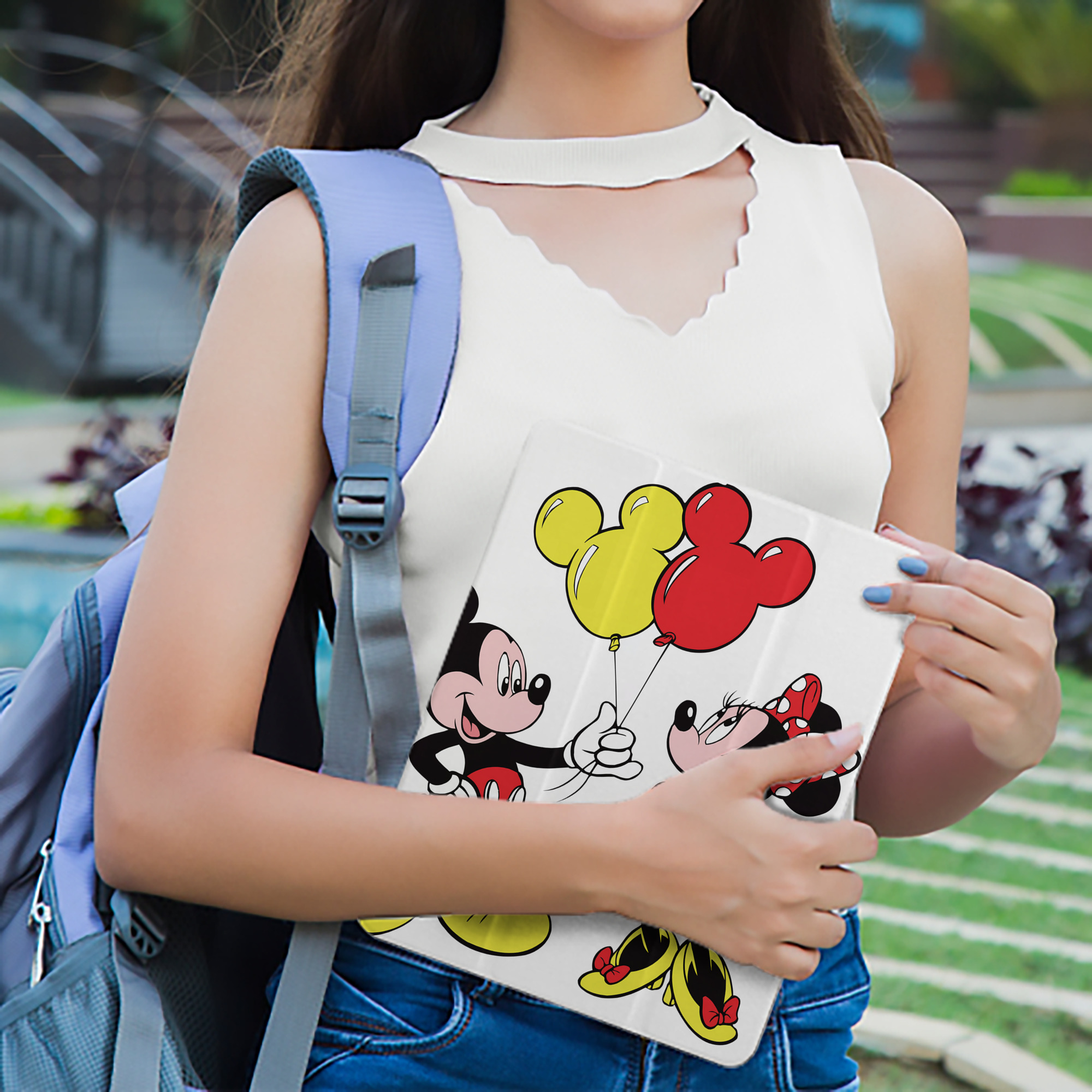 ミッキーマウス Mickey Mouse IPad ケース ペン収納付き 三つ折りスタンド PUレザー×シリコン 対応機種9.5/10.5/10.9インチ