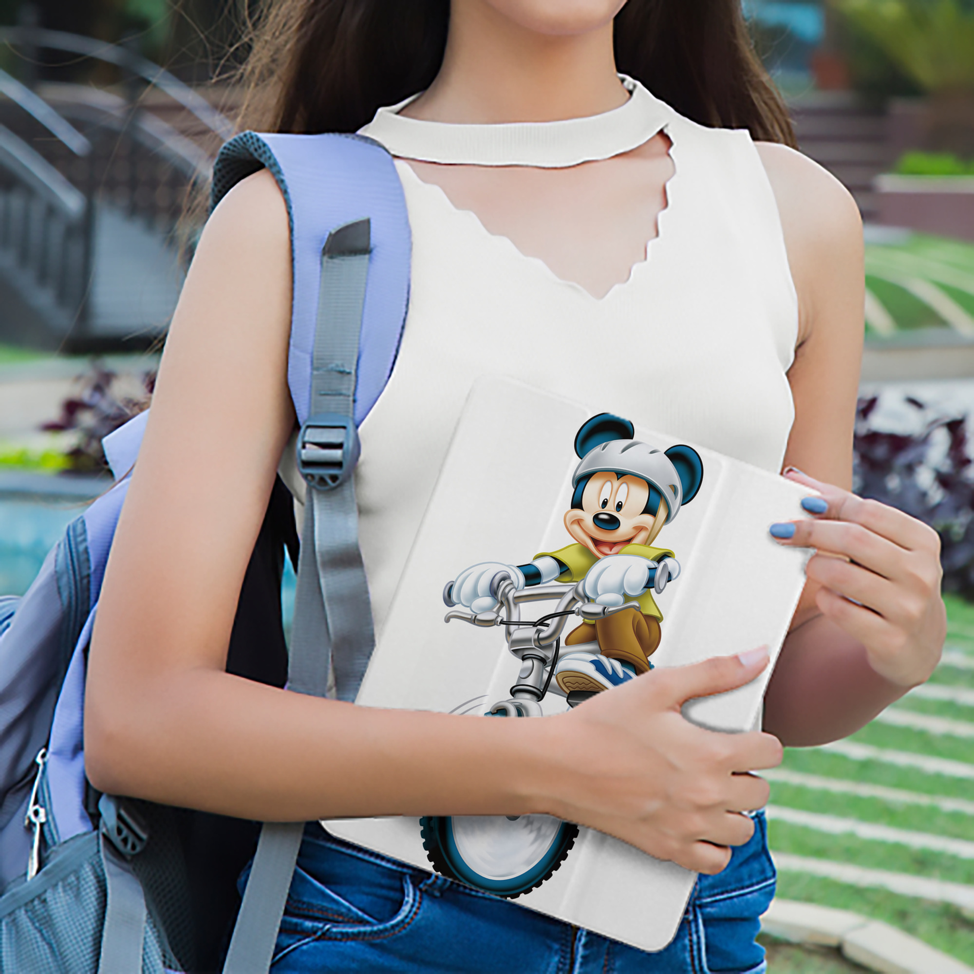 ミッキーマウス Mickey Mouse IPad ケース ペン収納付き 三つ折りスタンド PUレザー×シリコン 対応機種9.5/10.5/10.9インチ