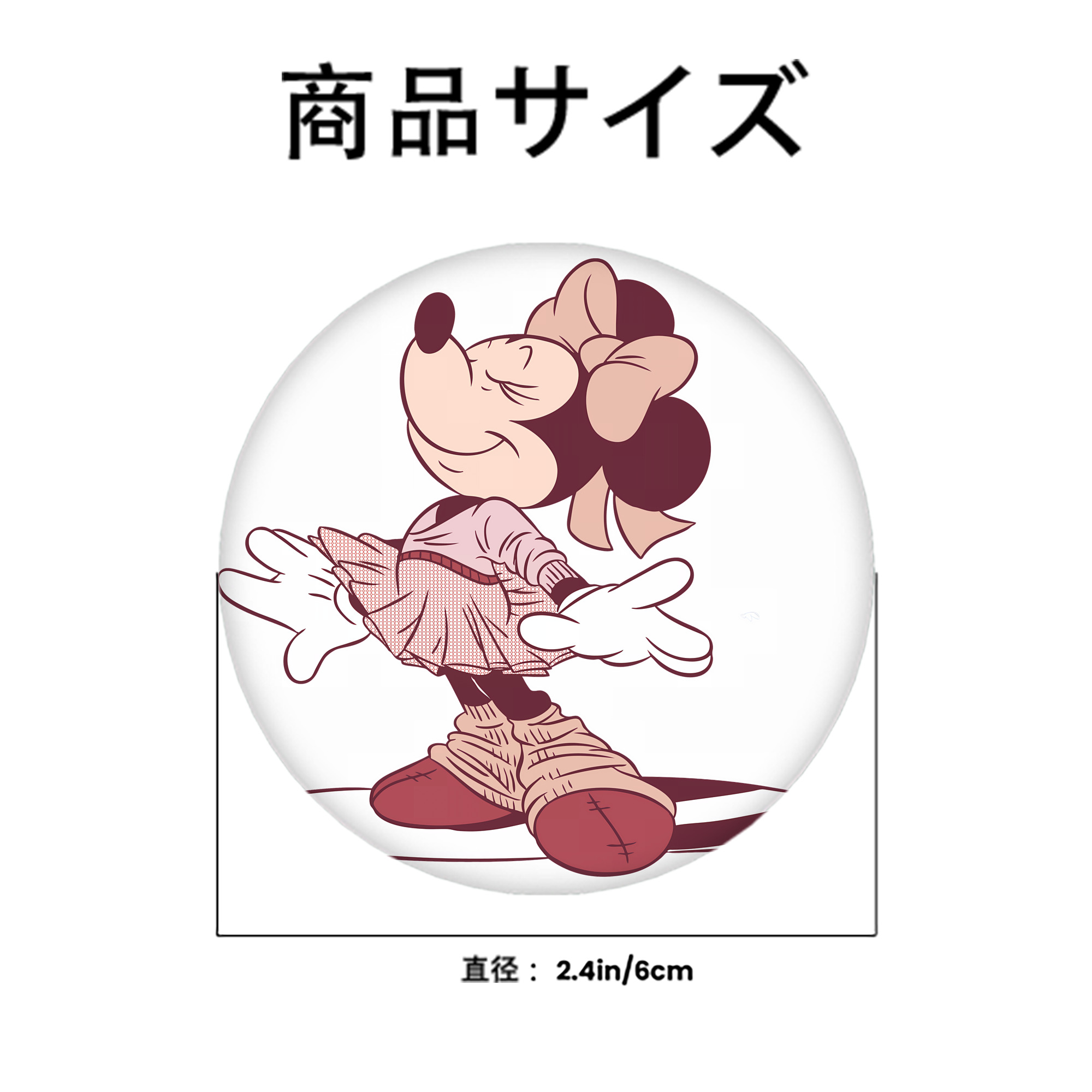 ミッキーマウス Mickey Mouse 6cm 缶バッジ 複数セット