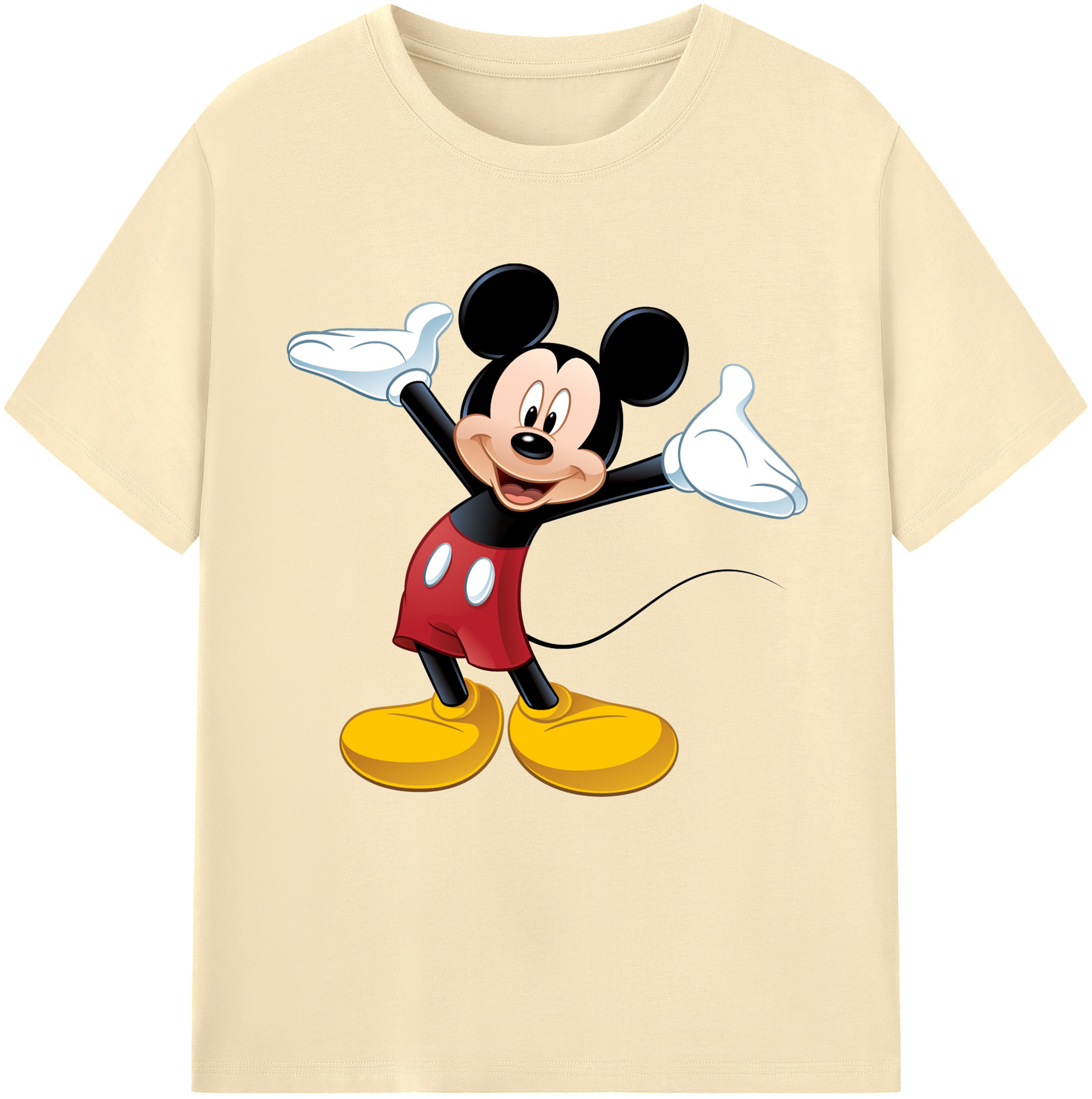 （画像用） ミッキーマウス Mickey Mouse 綿100％半袖Tシャツ（フロントプリント）