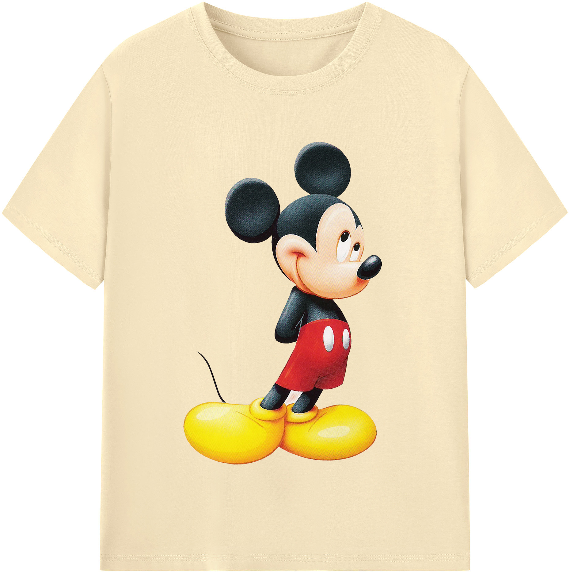 （画像用） ミッキーマウス Mickey Mouse 綿100％半袖Tシャツ（フロントプリント）