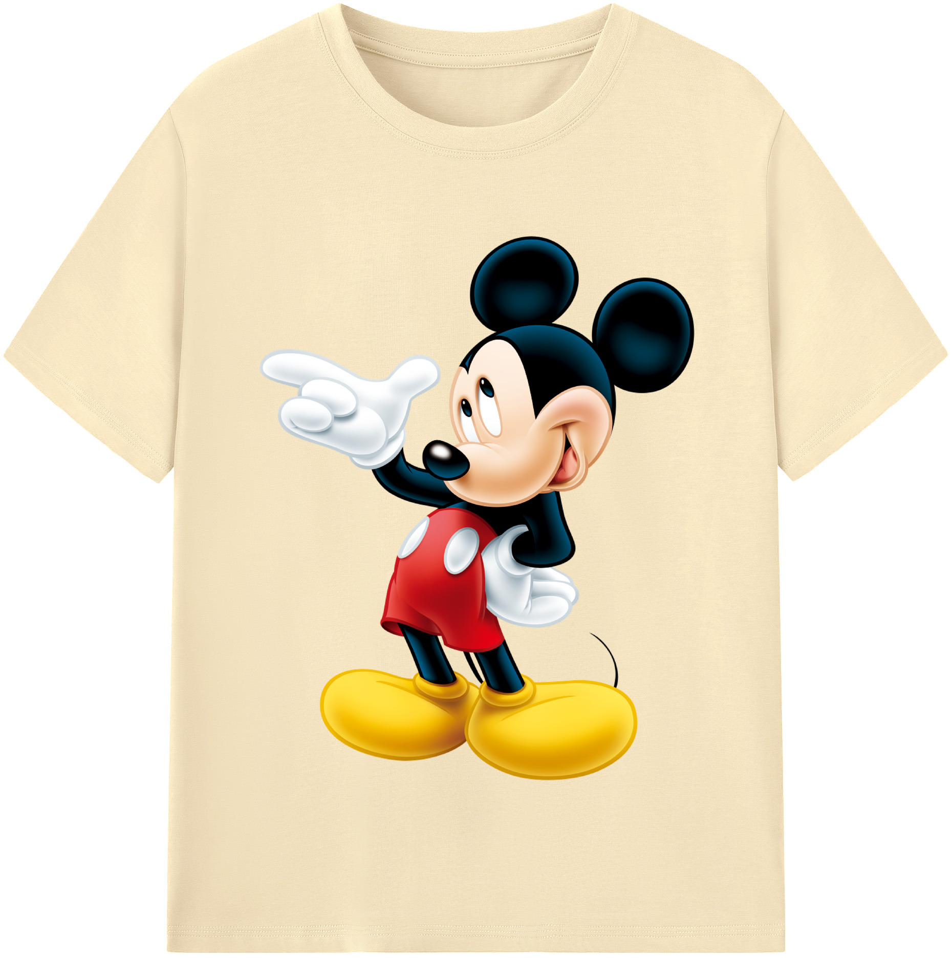 （画像用） ミッキーマウス Mickey Mouse 綿100％半袖Tシャツ（フロントプリント）