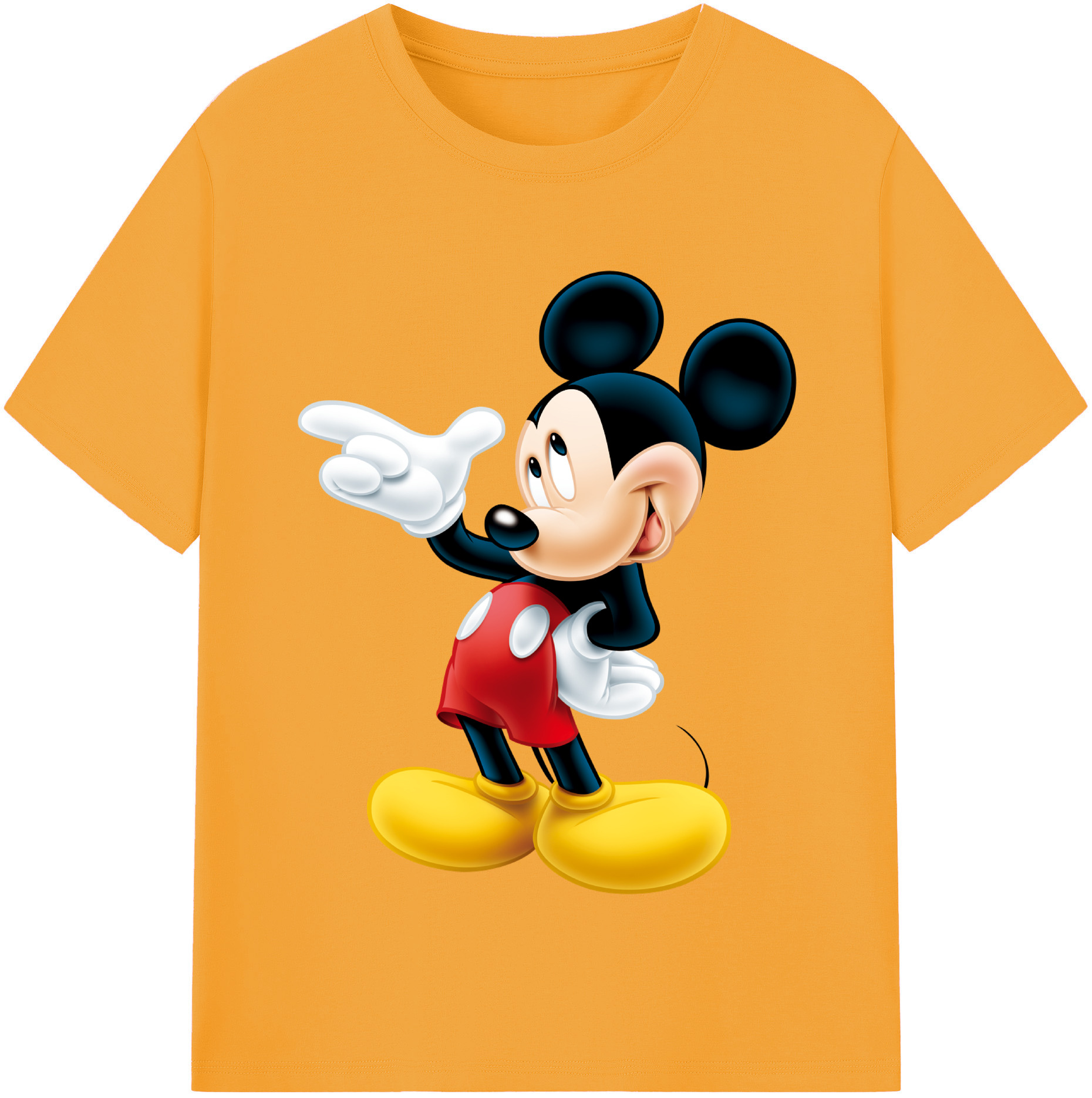 （画像用） ミッキーマウス Mickey Mouse 綿100％半袖Tシャツ（フロントプリント）