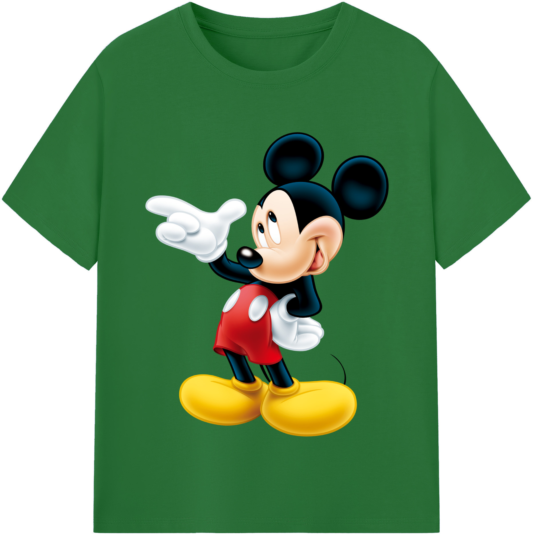 （画像用） ミッキーマウス Mickey Mouse 綿100％半袖Tシャツ（フロントプリント）