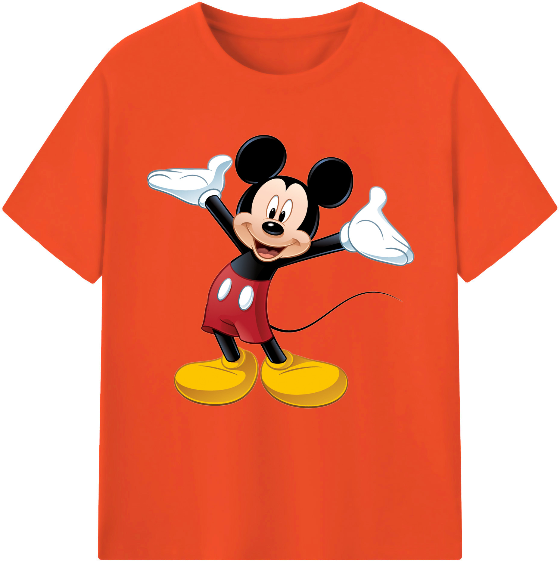 （画像用） ミッキーマウス Mickey Mouse 綿100％半袖Tシャツ（フロントプリント）