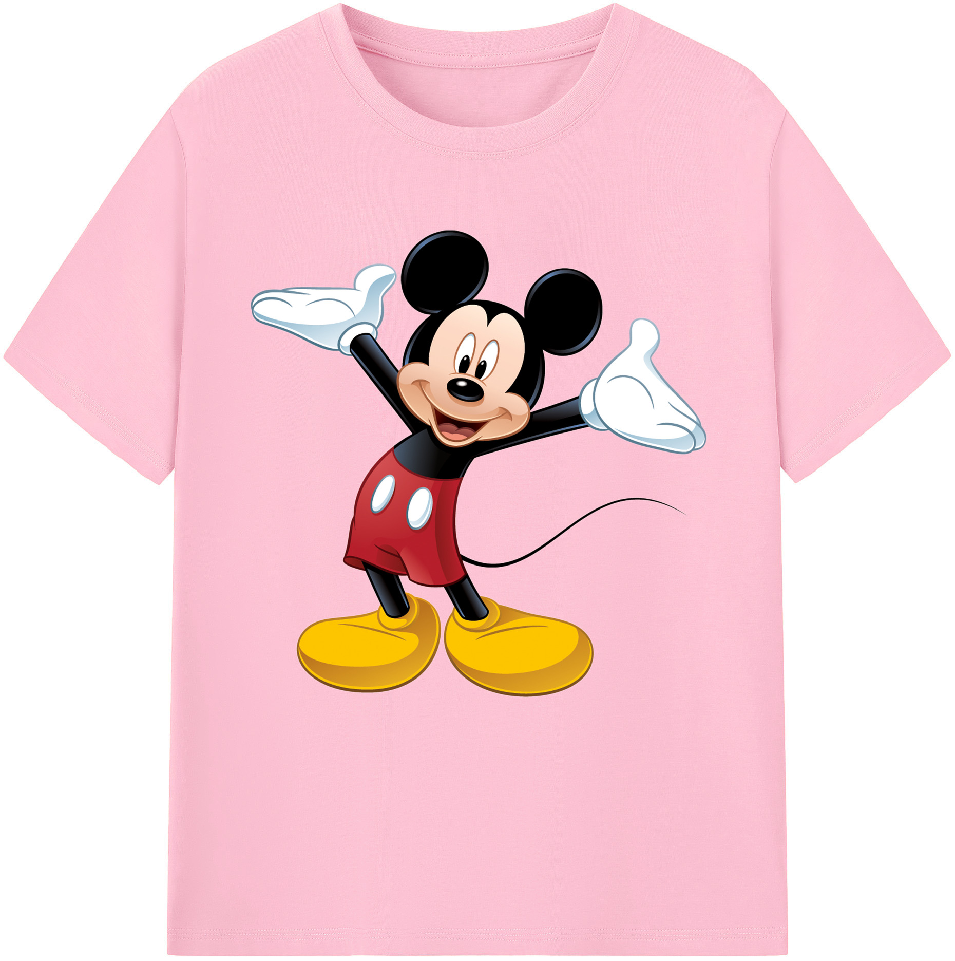 （画像用） ミッキーマウス Mickey Mouse 綿100％半袖Tシャツ（フロントプリント）
