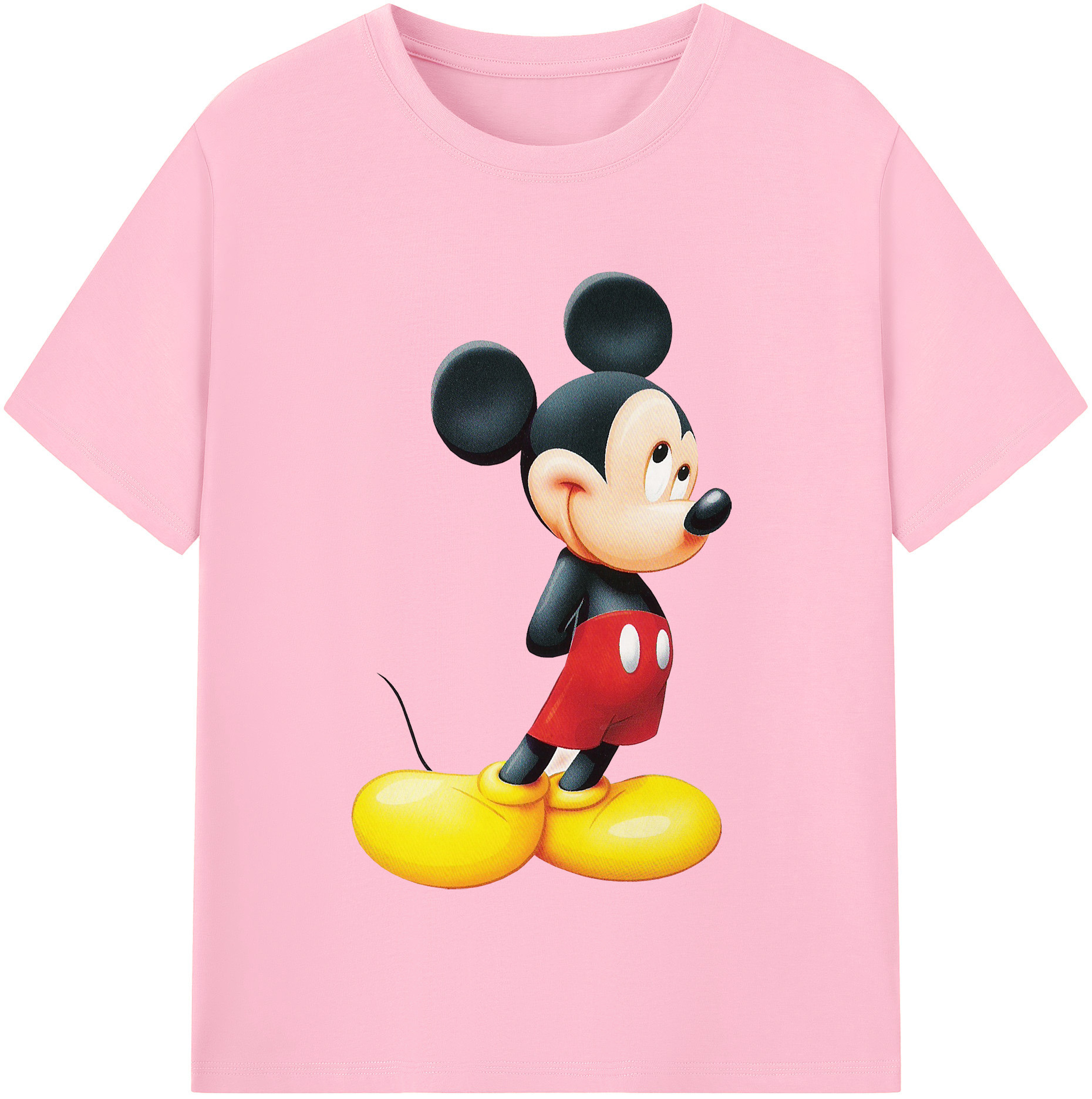 （画像用） ミッキーマウス Mickey Mouse 綿100％半袖Tシャツ（フロントプリント）