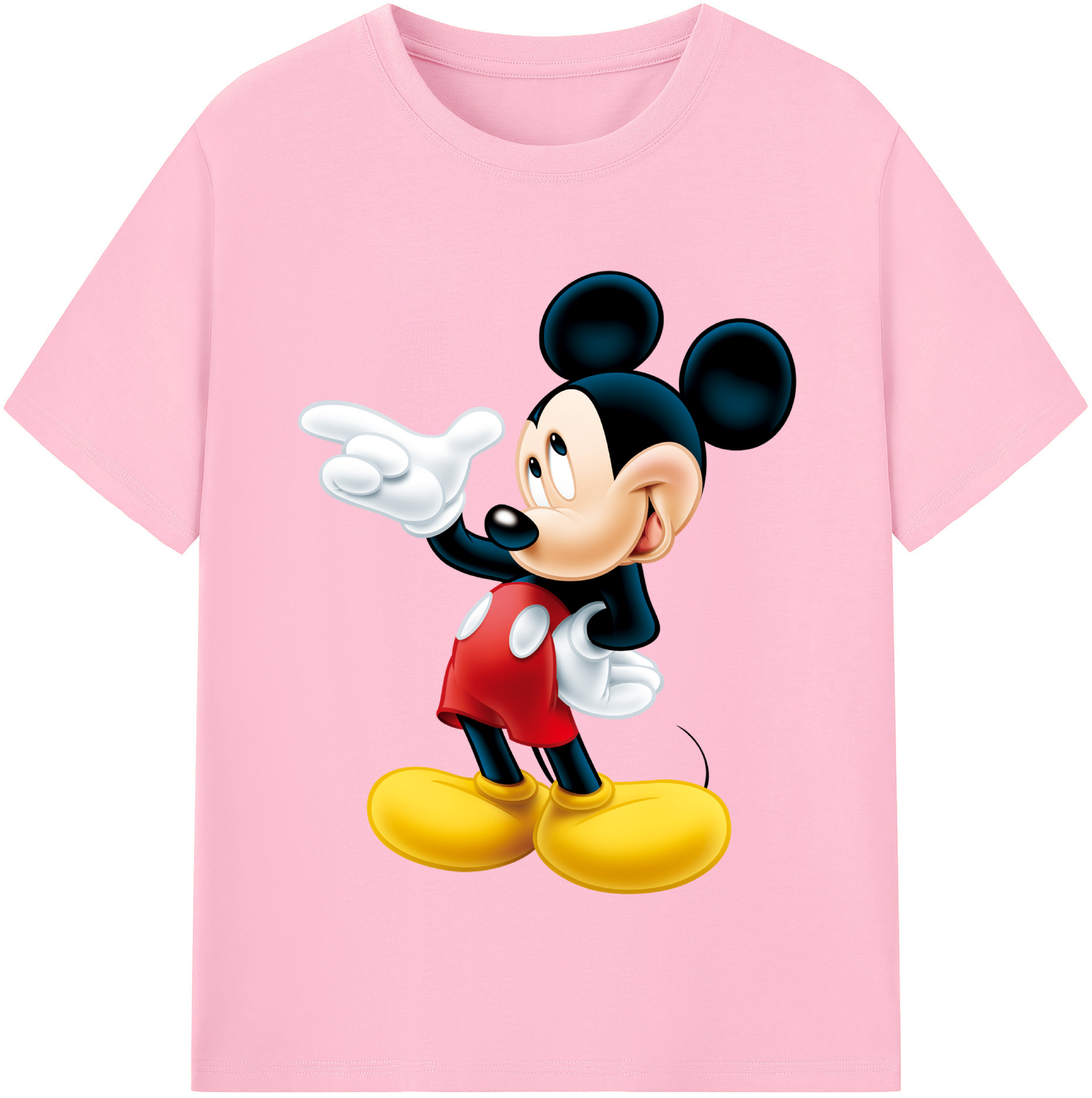 （画像用） ミッキーマウス Mickey Mouse 綿100％半袖Tシャツ（フロントプリント）