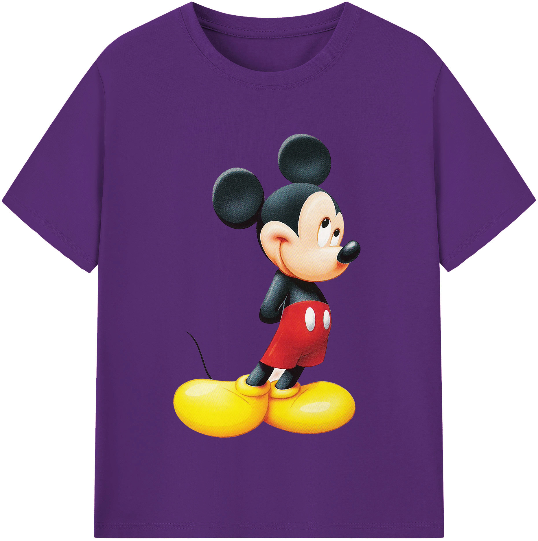 （画像用） ミッキーマウス Mickey Mouse 綿100％半袖Tシャツ（フロントプリント）