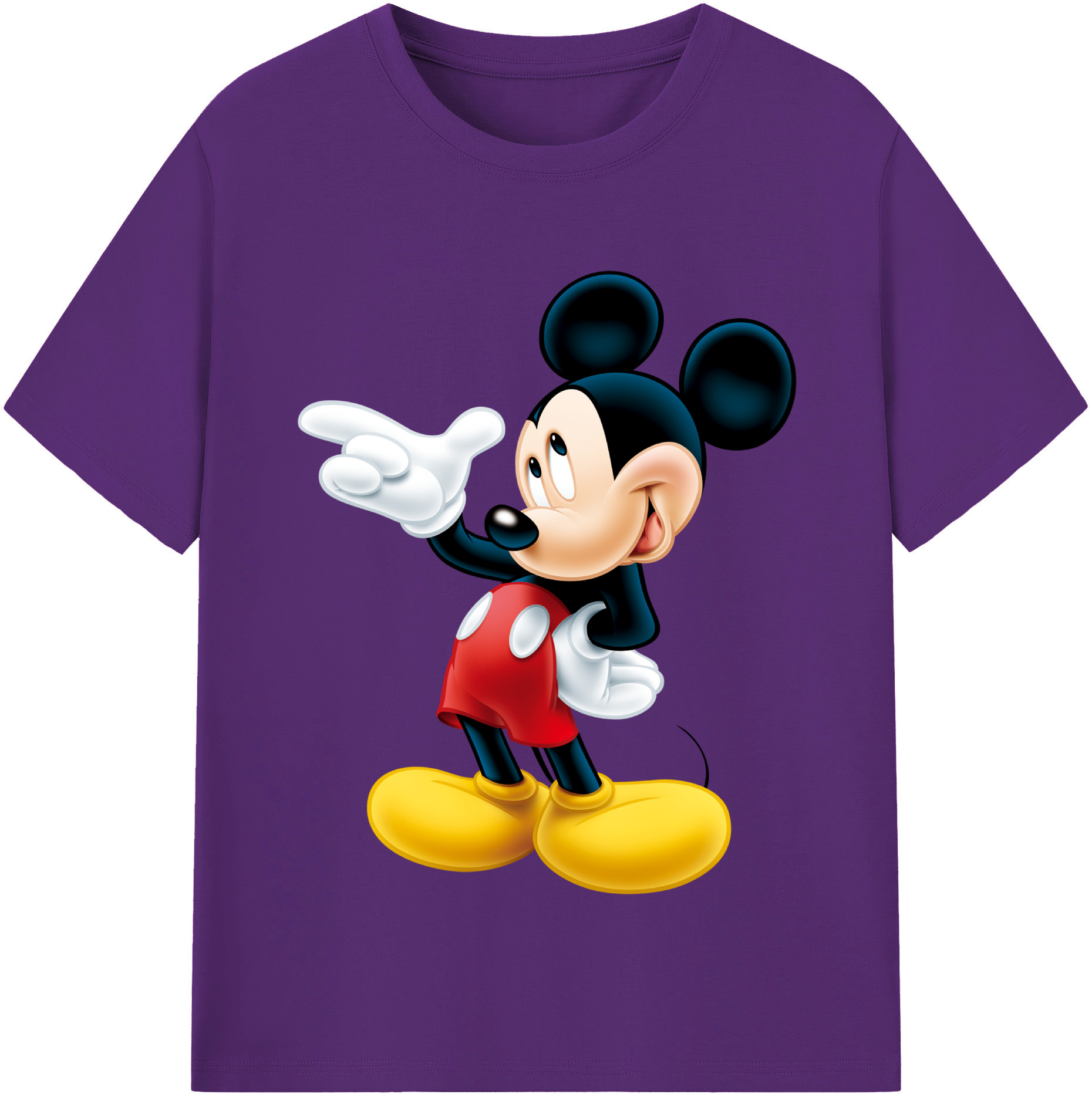 （画像用） ミッキーマウス Mickey Mouse 綿100％半袖Tシャツ（フロントプリント）