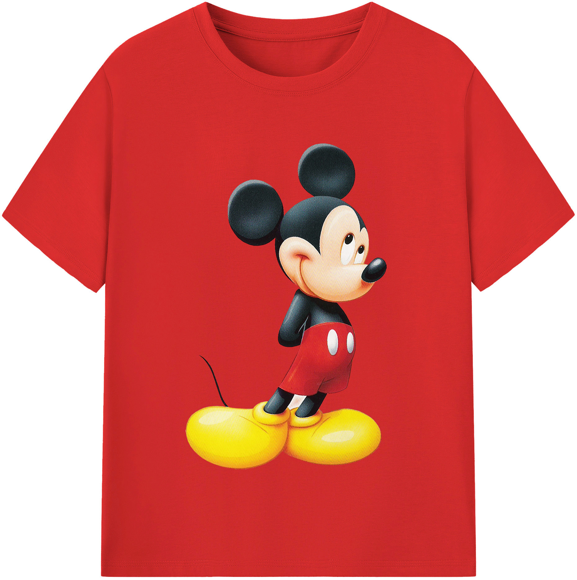 （画像用） ミッキーマウス Mickey Mouse 綿100％半袖Tシャツ（フロントプリント）