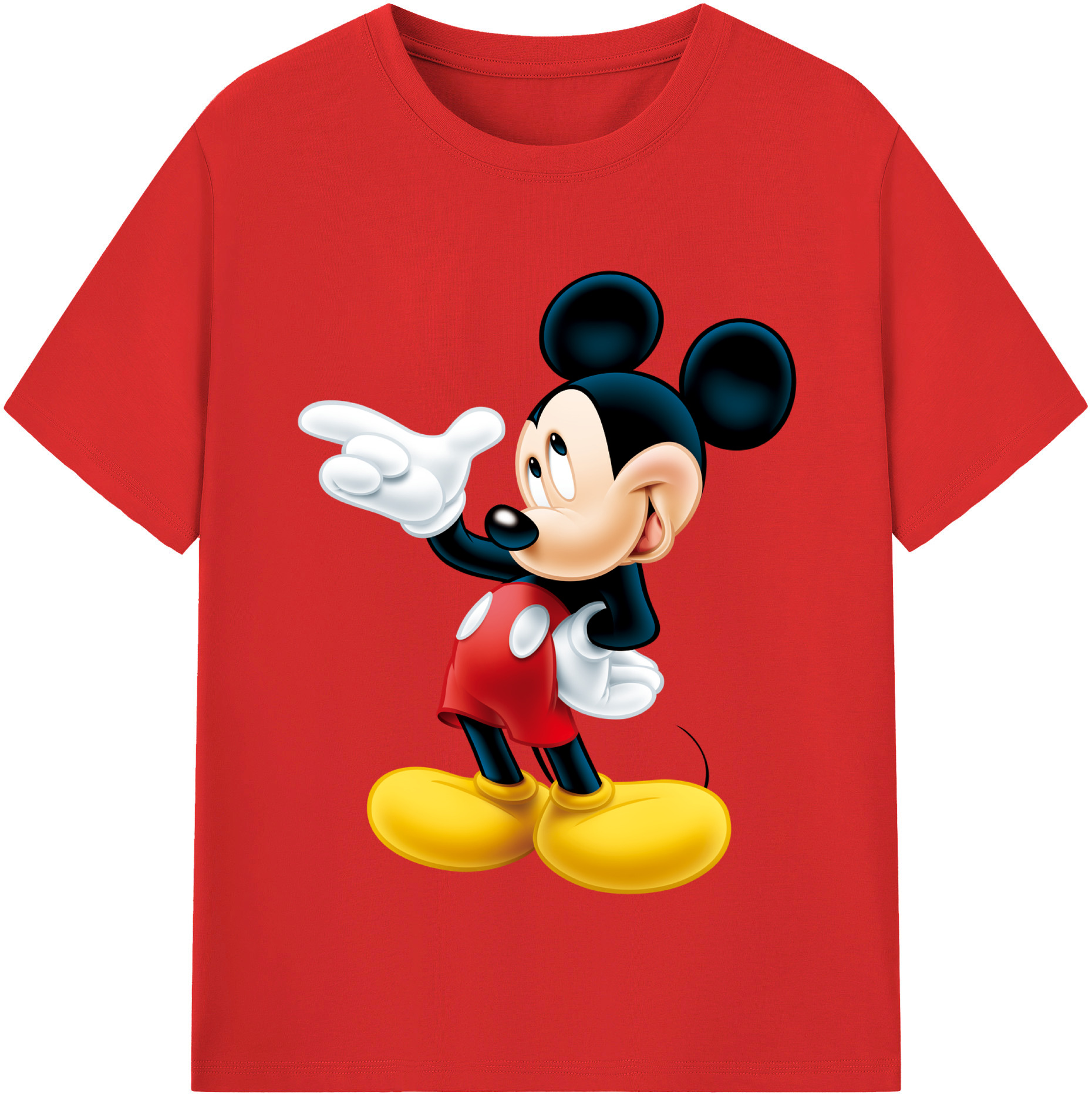 （画像用） ミッキーマウス Mickey Mouse 綿100％半袖Tシャツ（フロントプリント）