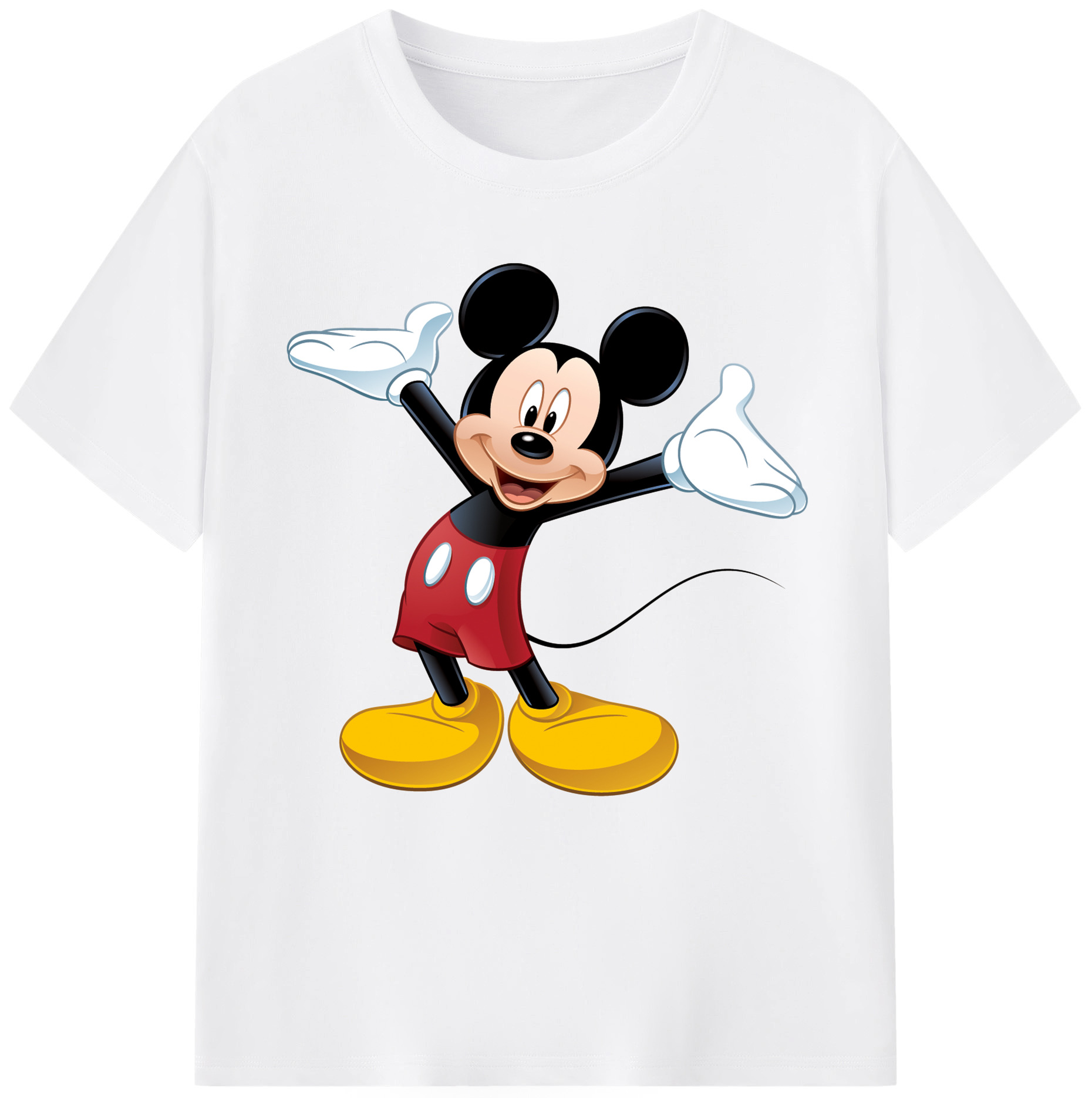 （画像用） ミッキーマウス Mickey Mouse 綿100％半袖Tシャツ（フロントプリント）