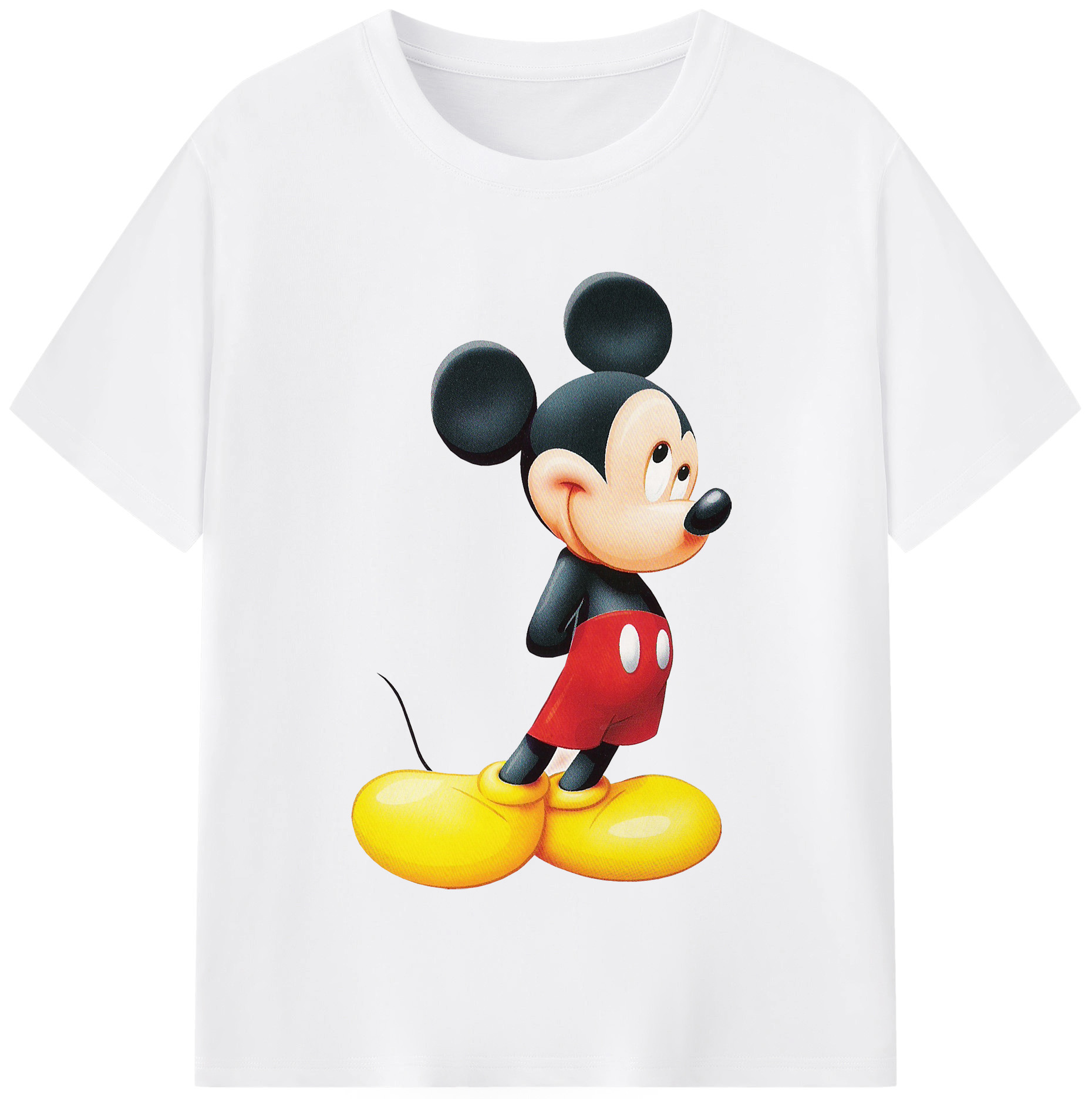 （画像用） ミッキーマウス Mickey Mouse 綿100％半袖Tシャツ（フロントプリント）