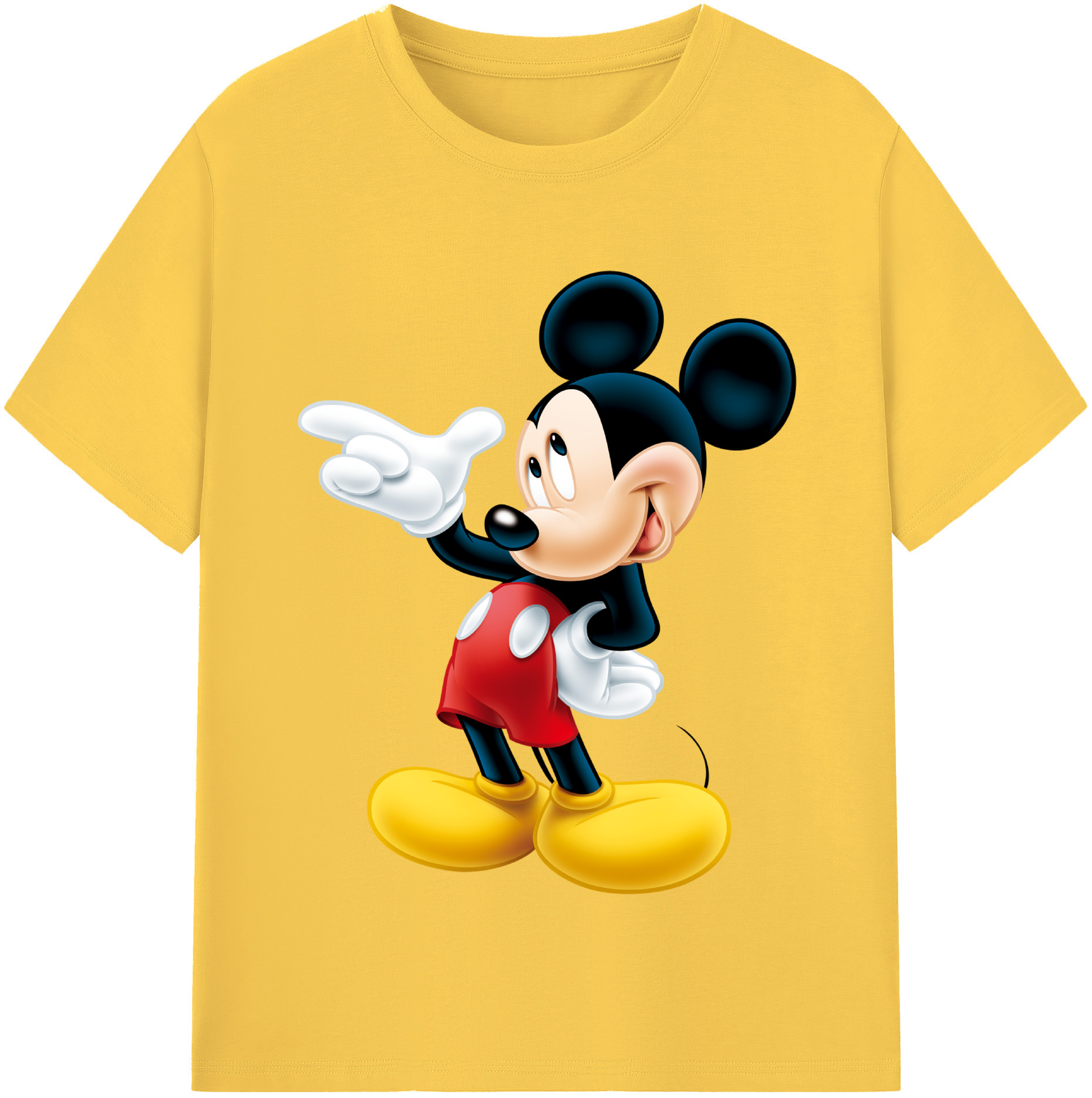 （画像用） ミッキーマウス Mickey Mouse 綿100％半袖Tシャツ（フロントプリント）
