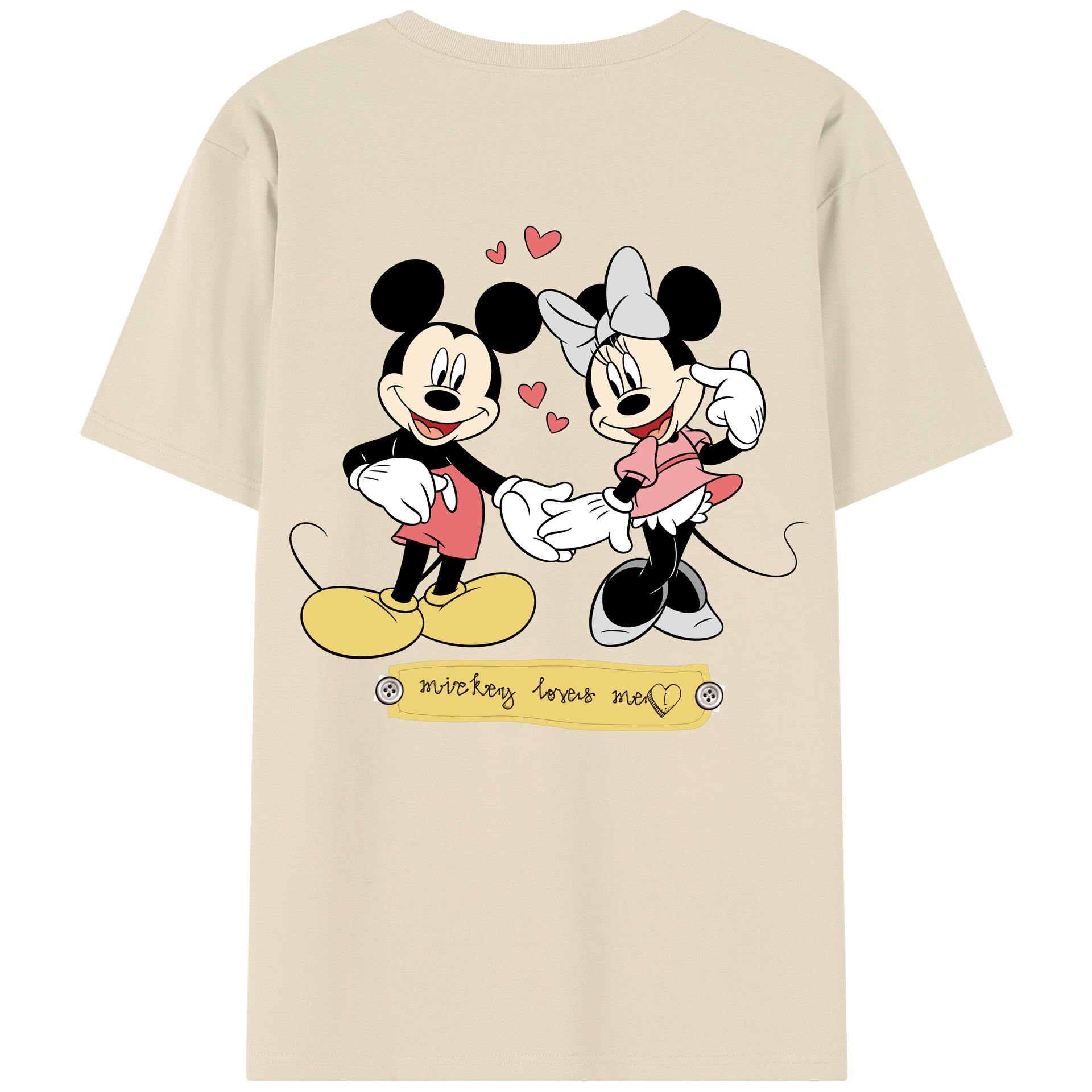 （画像用） ミッキーマウス Mickey Mouse 綿100％半袖Tシャツ（背面プリント）