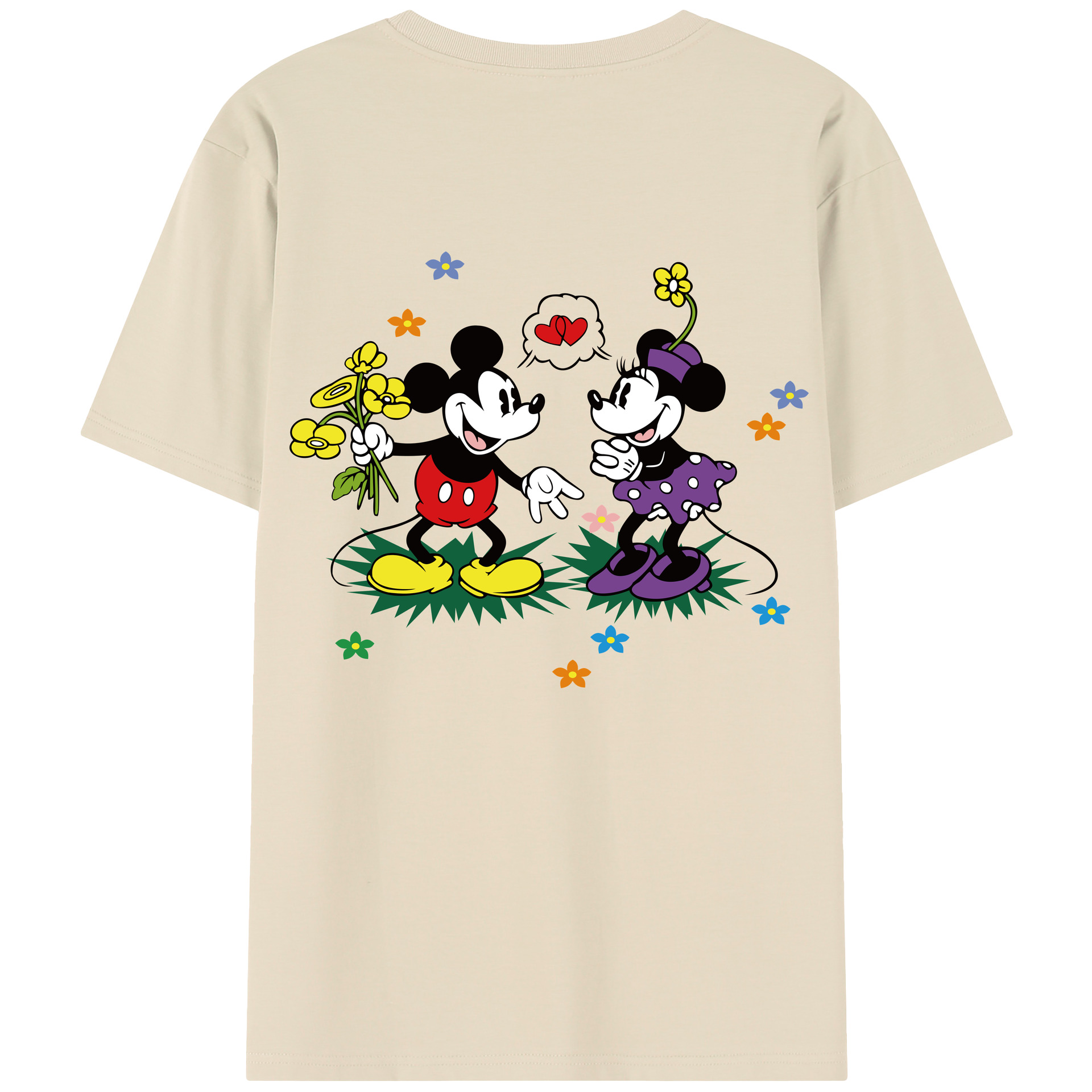 （画像用） ミッキーマウス Mickey Mouse 綿100％半袖Tシャツ（背面プリント）