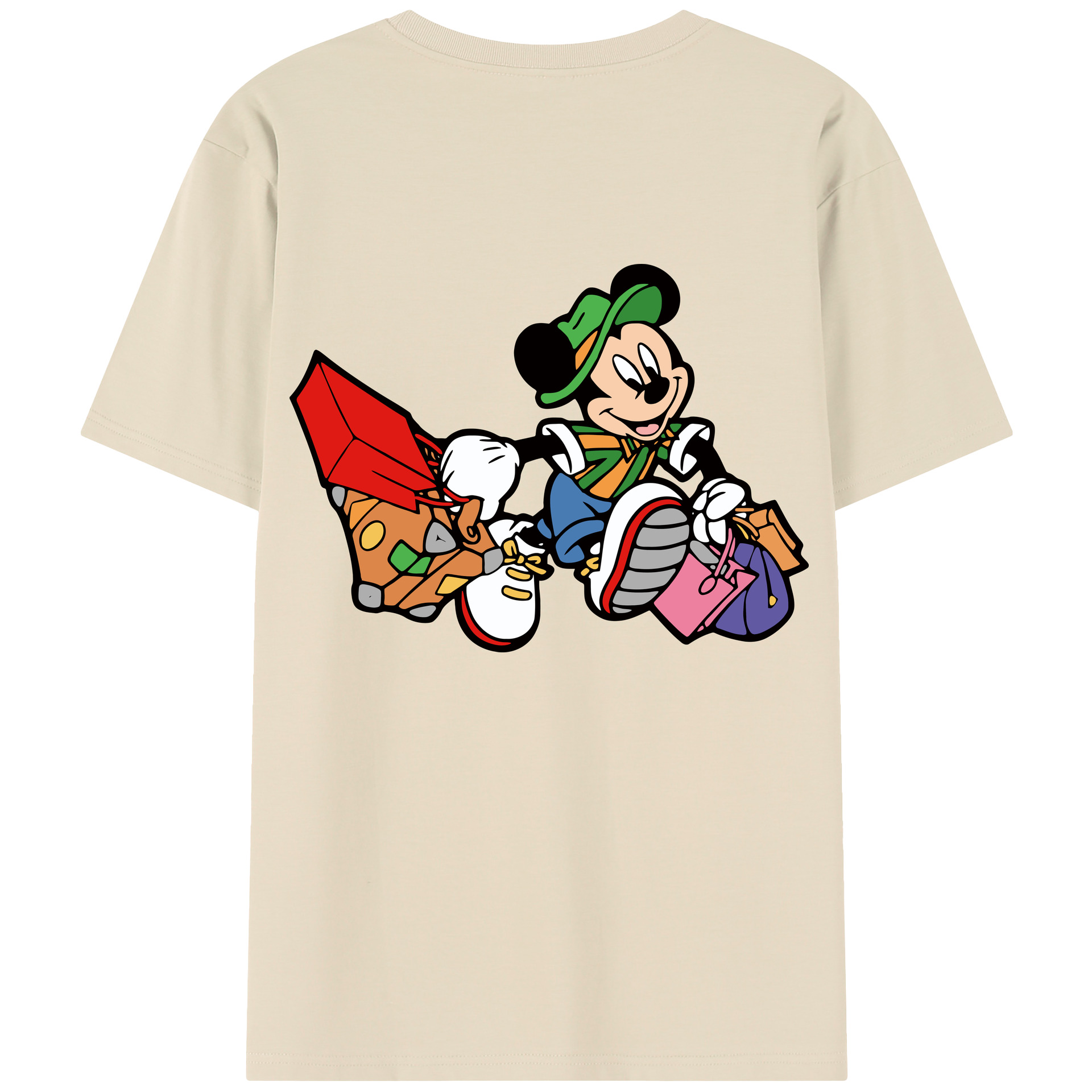 （画像用） ミッキーマウス Mickey Mouse 綿100％半袖Tシャツ（背面プリント）