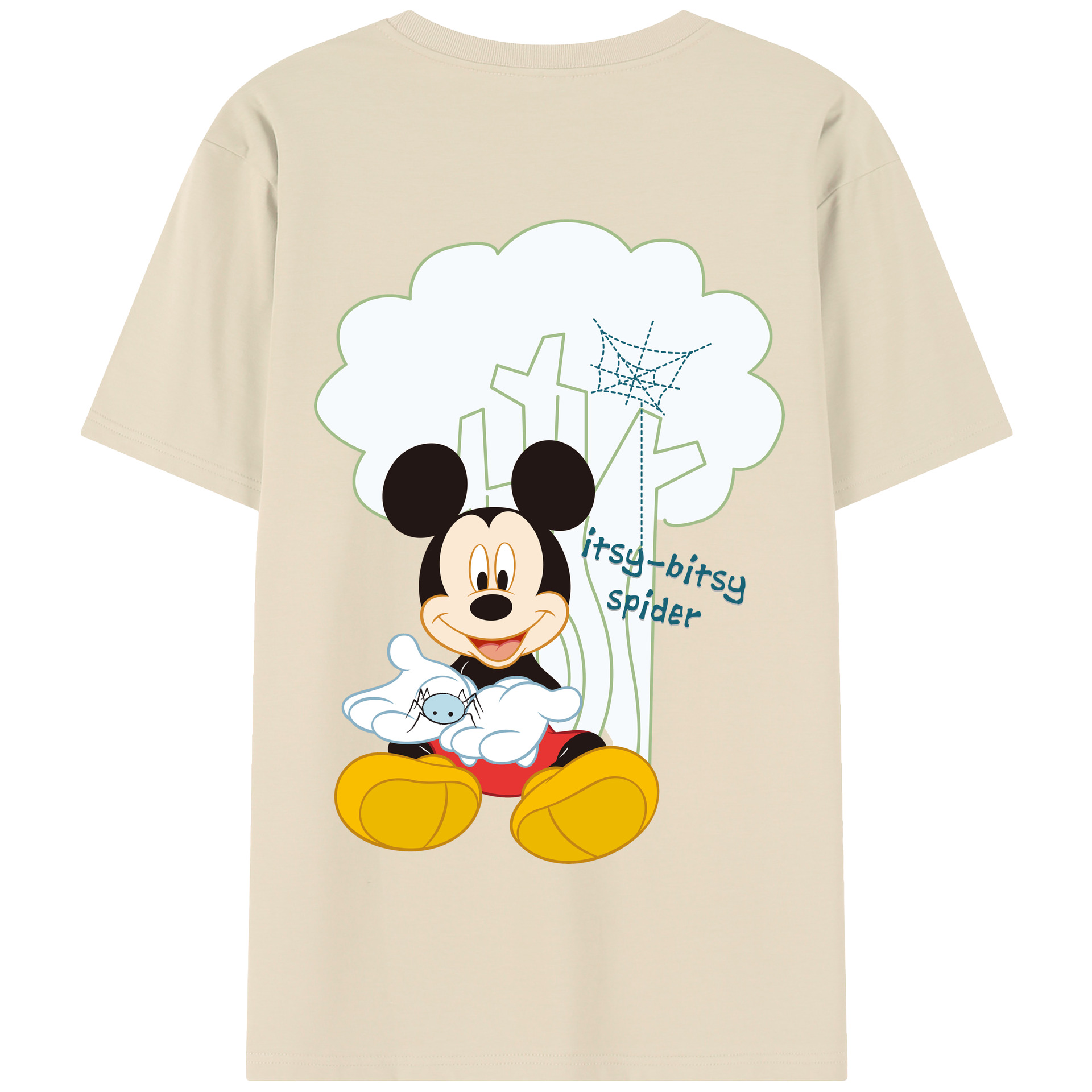 （画像用） ミッキーマウス Mickey Mouse 綿100％半袖Tシャツ（背面プリント）
