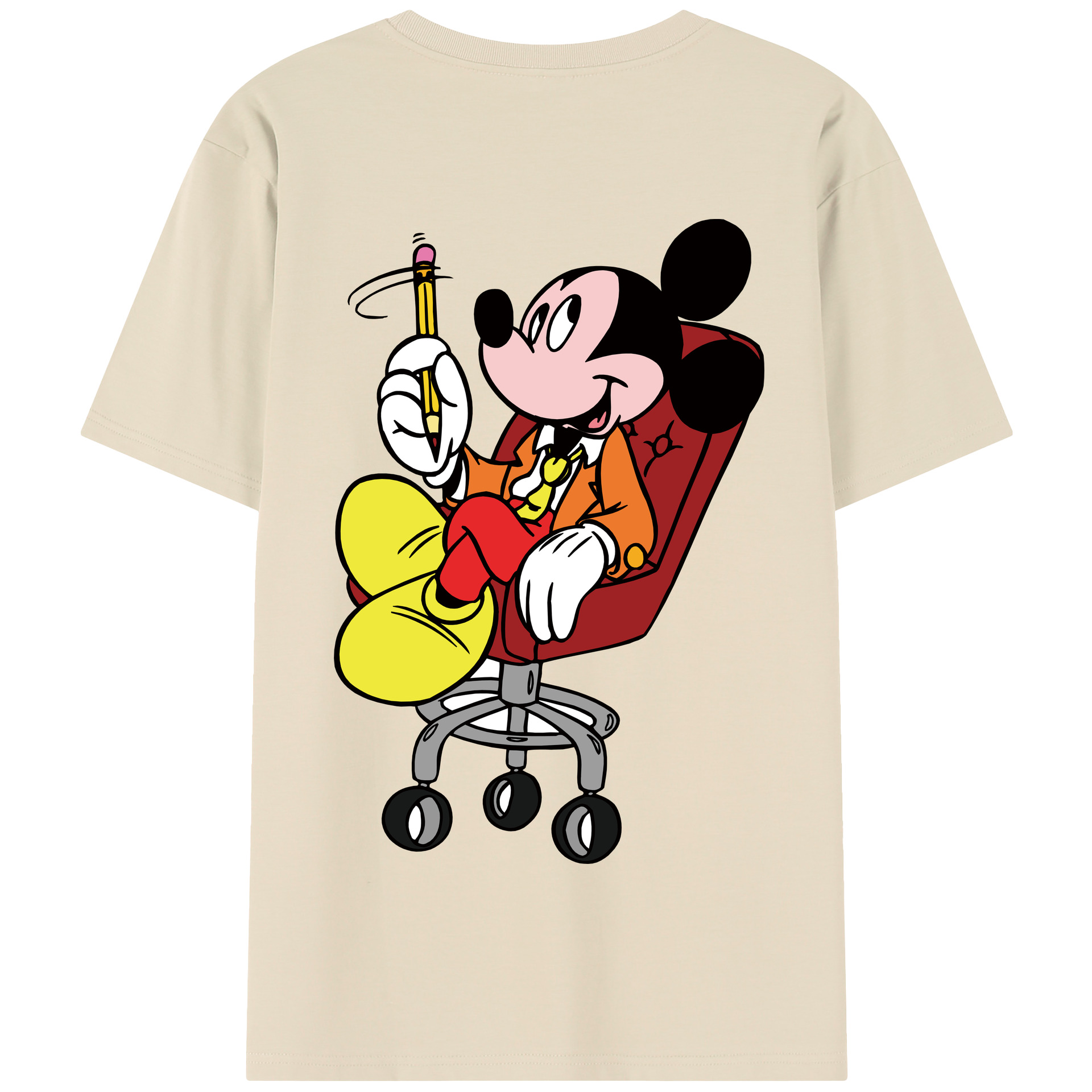 （画像用） ミッキーマウス Mickey Mouse 綿100％半袖Tシャツ（背面プリント）