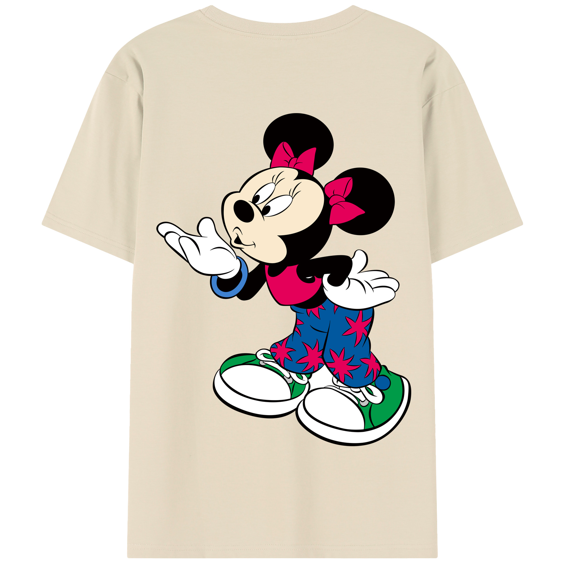 （画像用） ミッキーマウス Mickey Mouse 綿100％半袖Tシャツ（背面プリント）