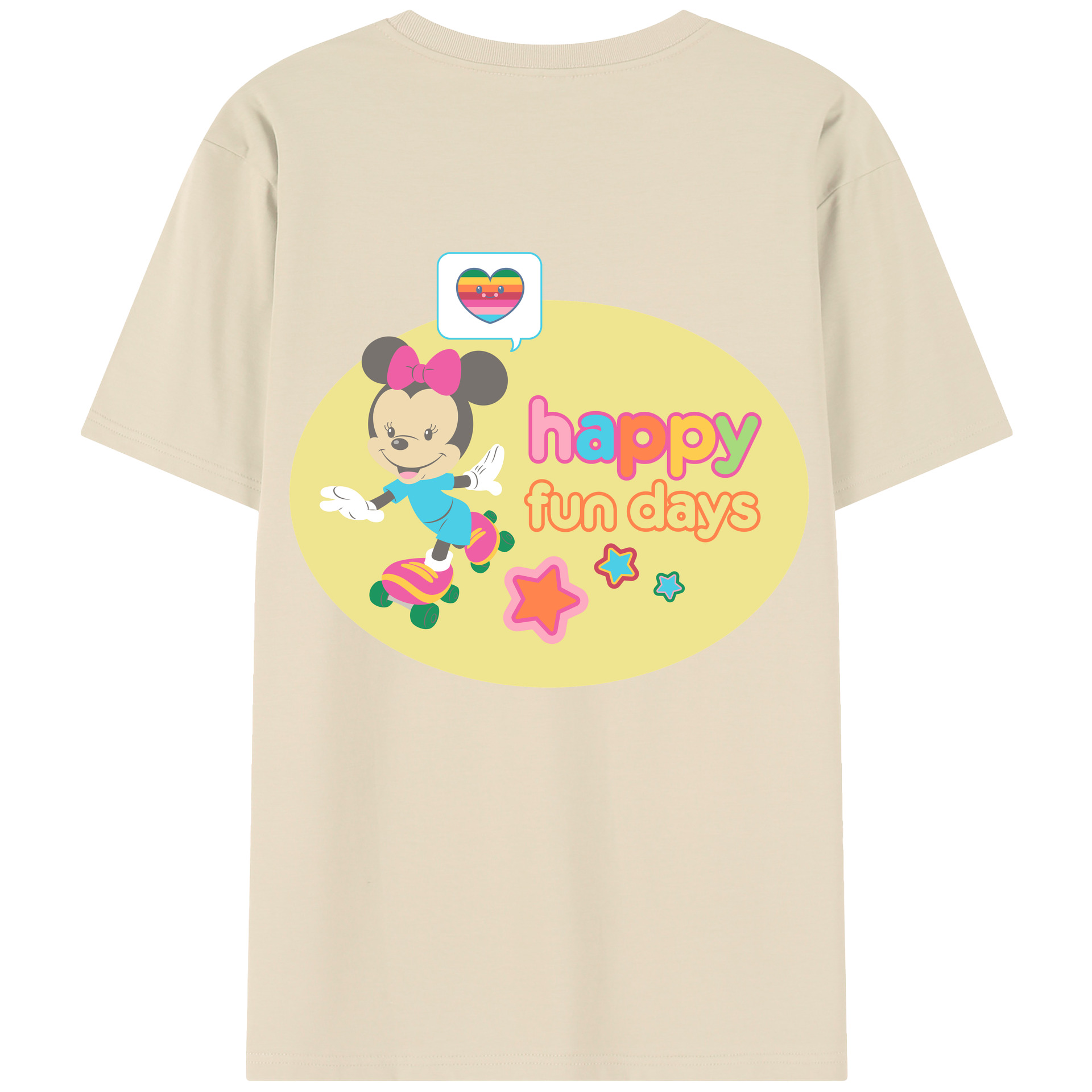 （画像用） ミッキーマウス Mickey Mouse 綿100％半袖Tシャツ（背面プリント）