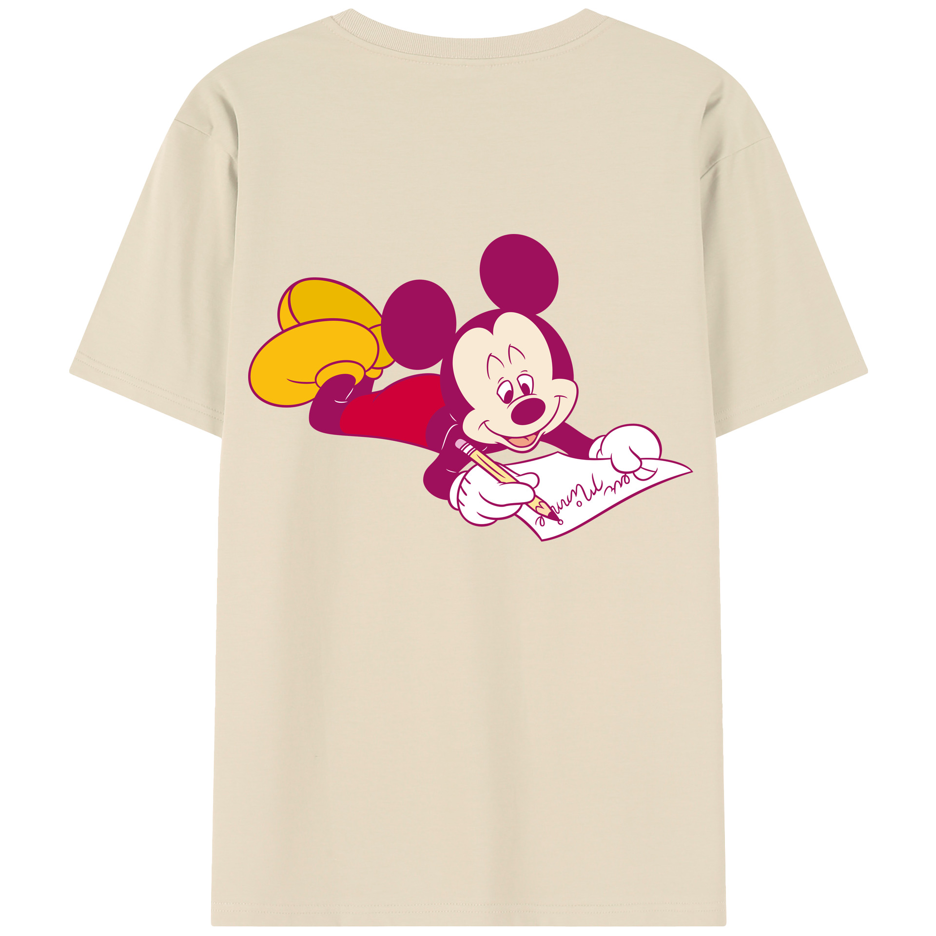 （画像用） ミッキーマウス Mickey Mouse 綿100％半袖Tシャツ（背面プリント）