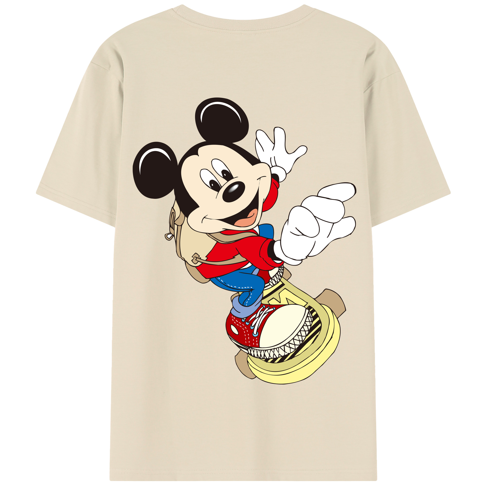 （画像用） ミッキーマウス Mickey Mouse 綿100％半袖Tシャツ（背面プリント）