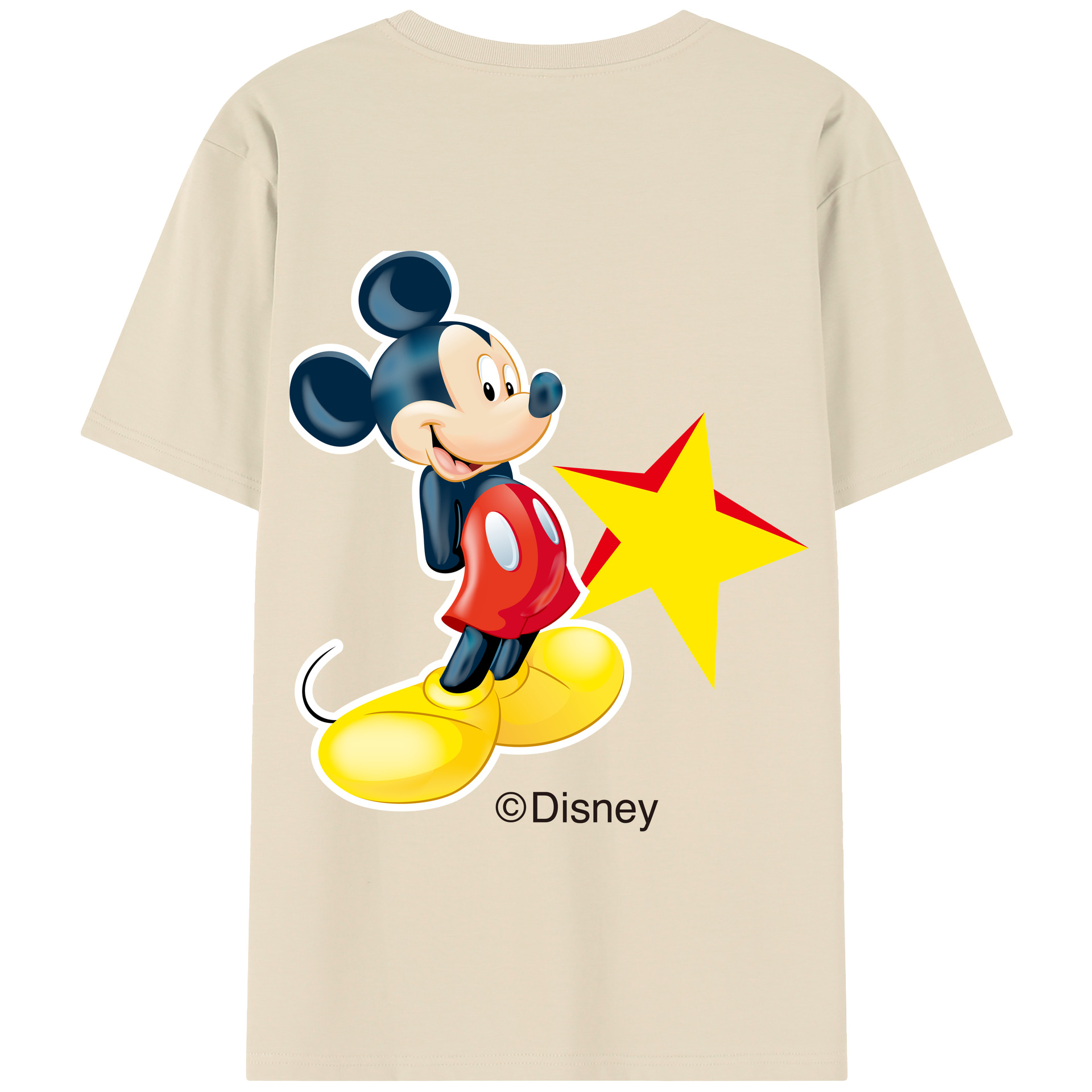 （画像用） ミッキーマウス Mickey Mouse 綿100％半袖Tシャツ（背面プリント）