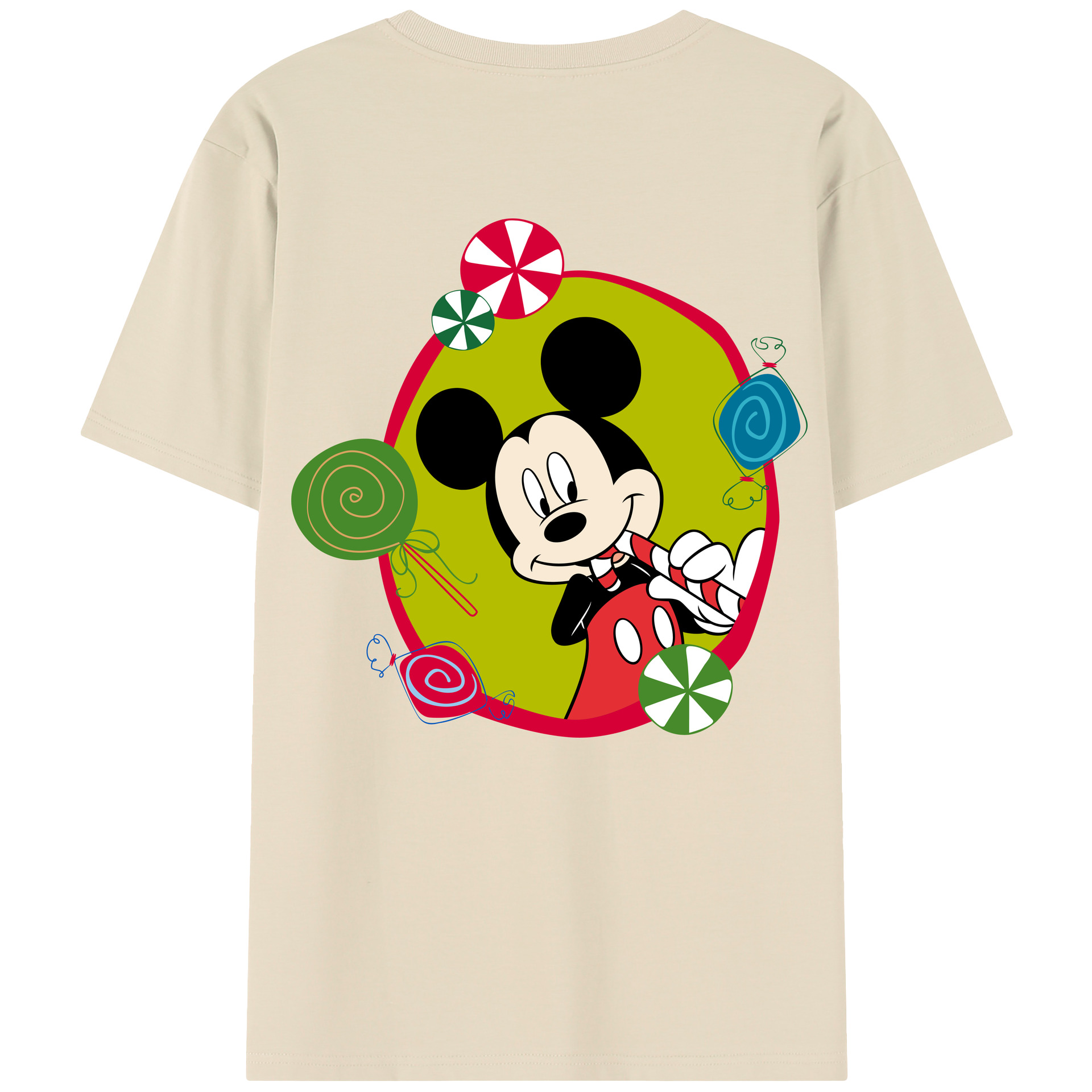 （画像用） ミッキーマウス Mickey Mouse 綿100％半袖Tシャツ（背面プリント）